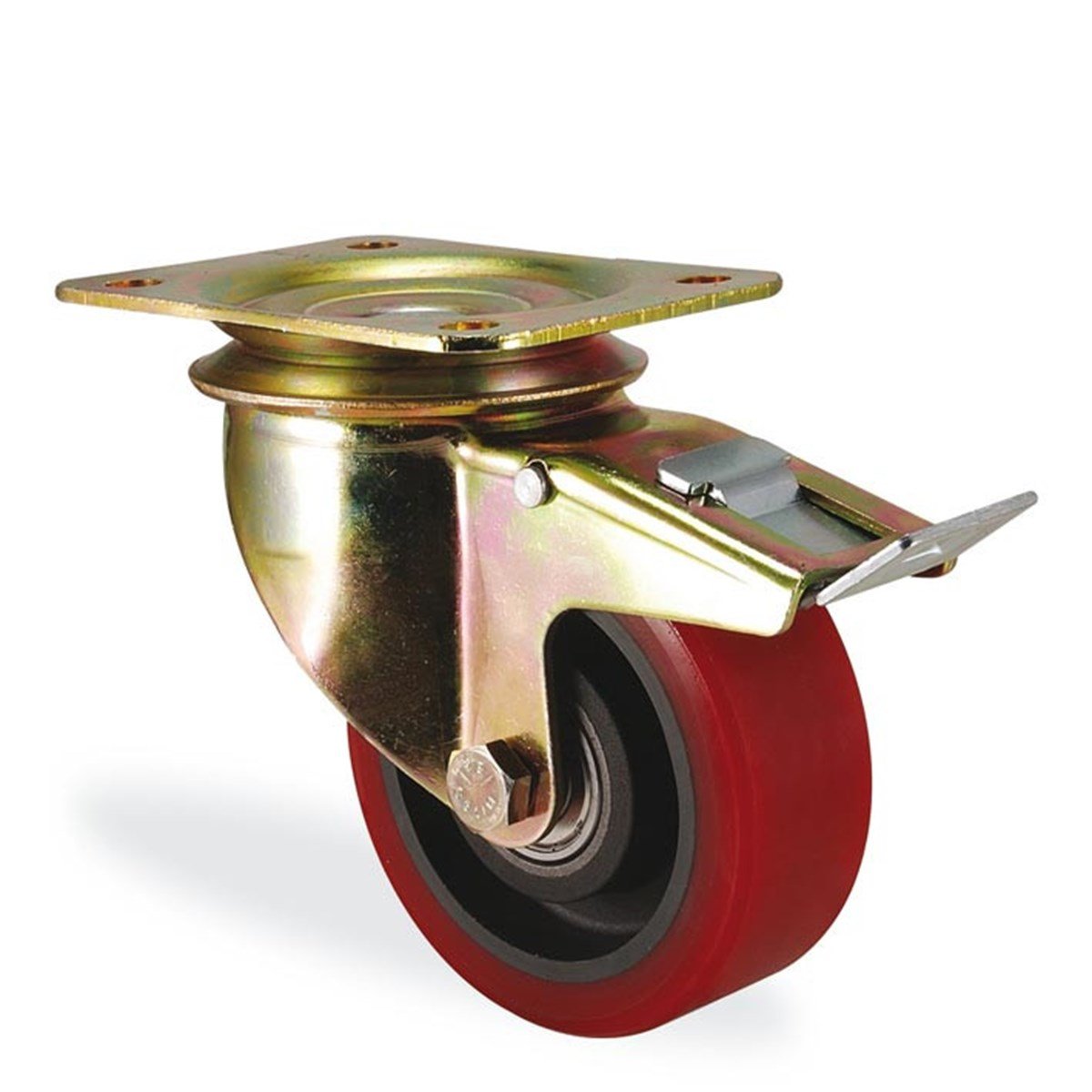 TekerlekKama Tekerlek Pur Kasnak Üzeri Poliüretan Kaplama Frenli