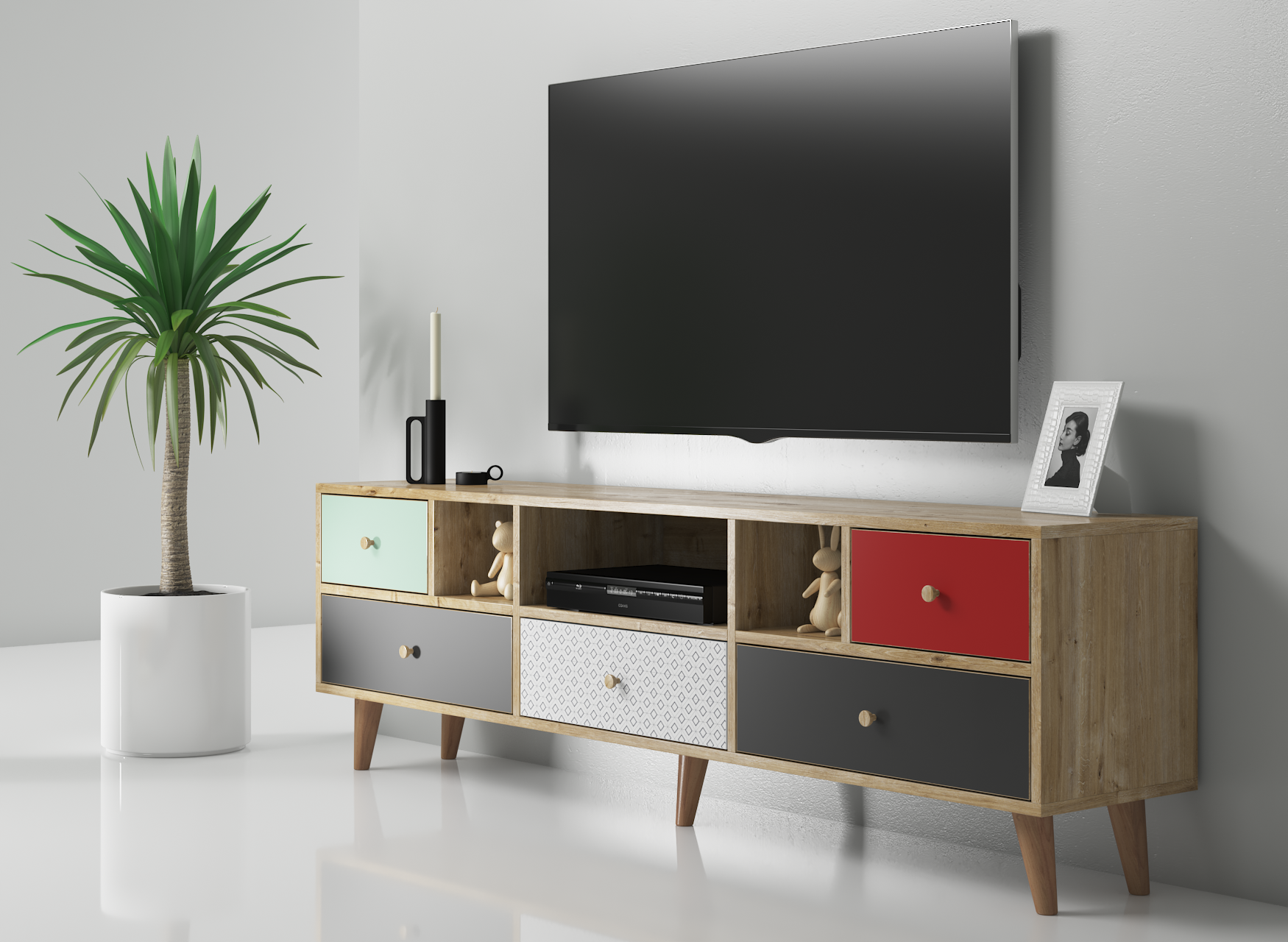 TV ÜnitesiColores Tv Ünitesi 180CMx55CMx35CM