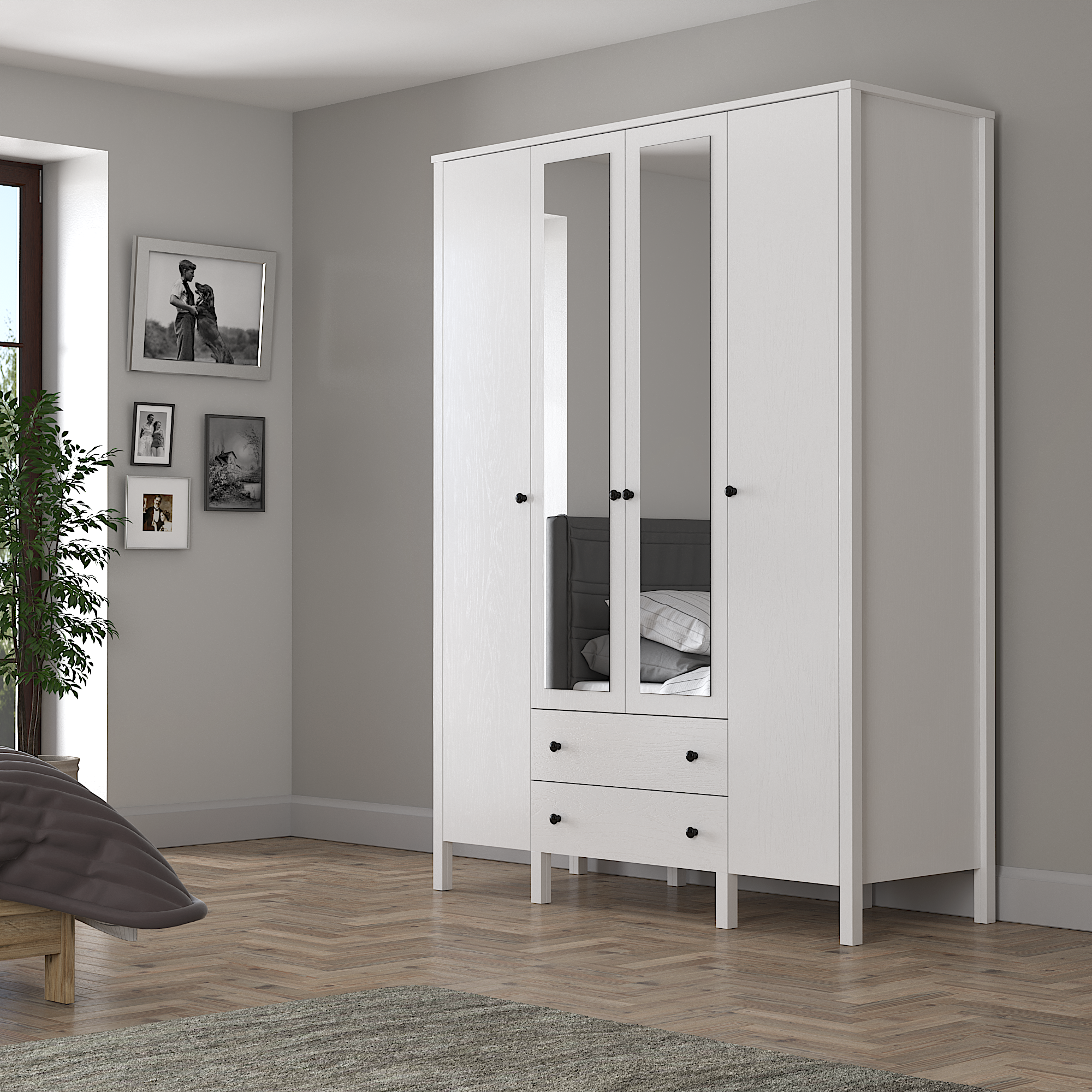TV ÜnitesiHelen Gardırop Beyaz 140CMx192CMx54CM