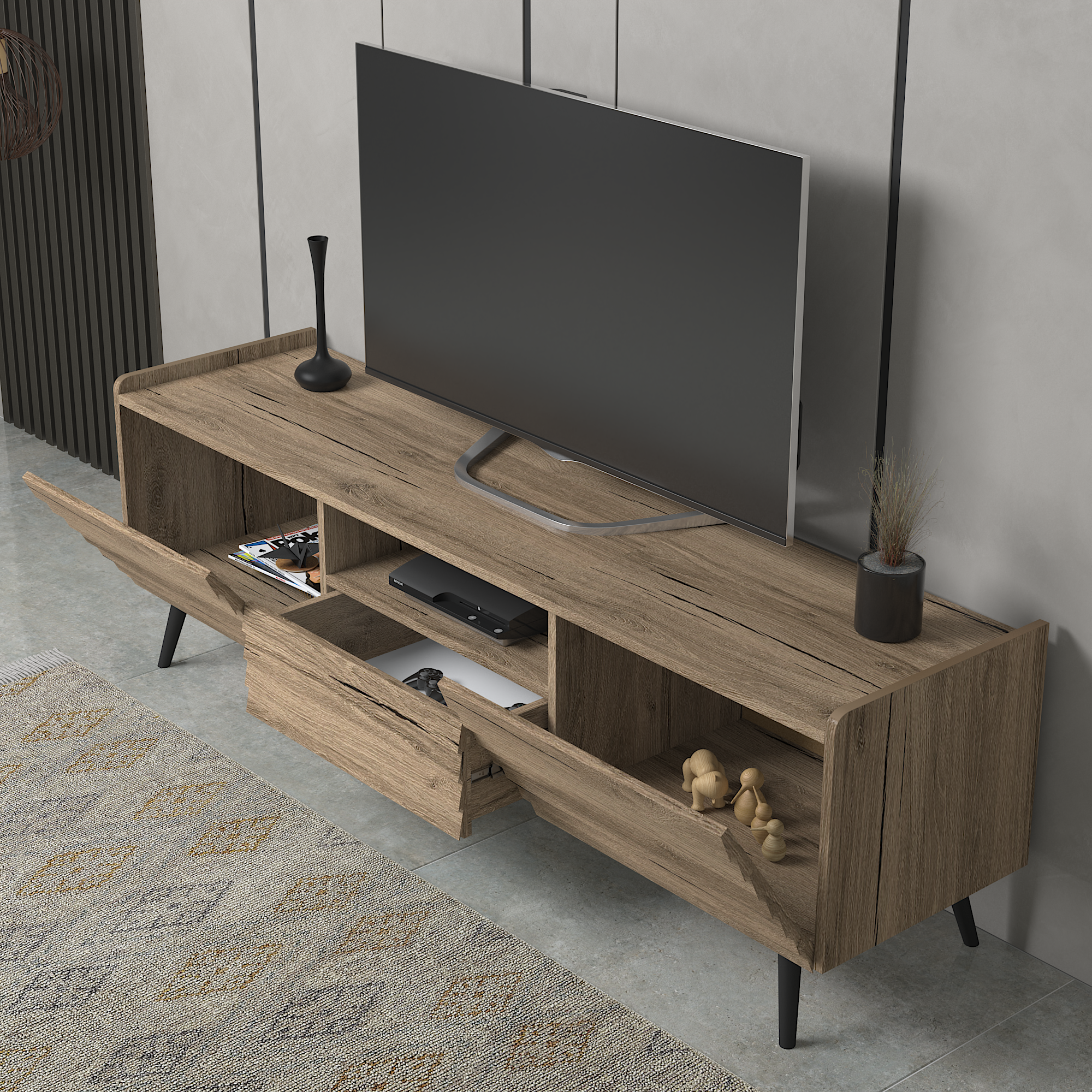 TV ÜnitesiLena Tv Ünitesi Atlatik Çam 180CMx50CMx40CM