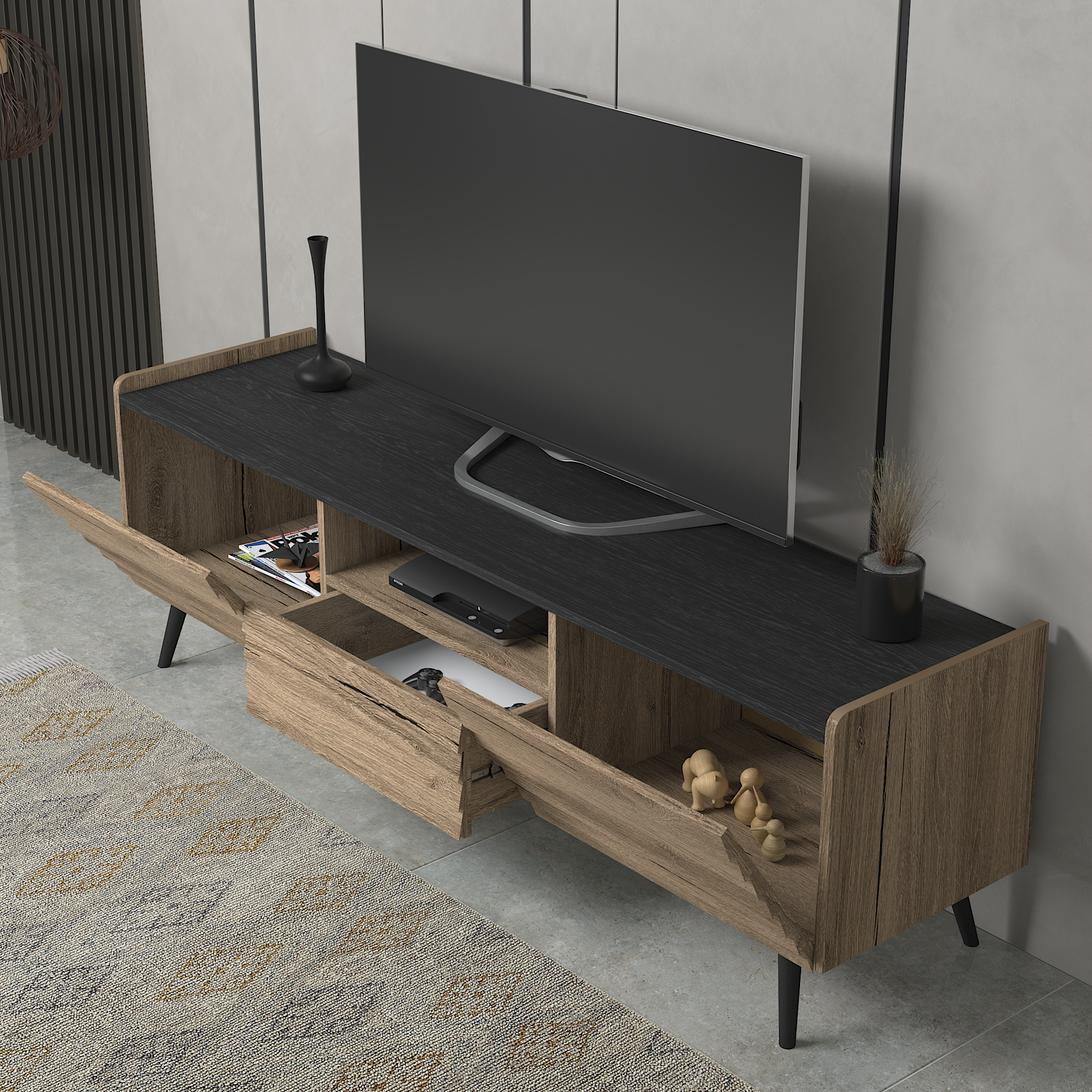 TV ÜnitesiLena Tv Ünitesi Atlatik Çam 180CMx50CMx40CM