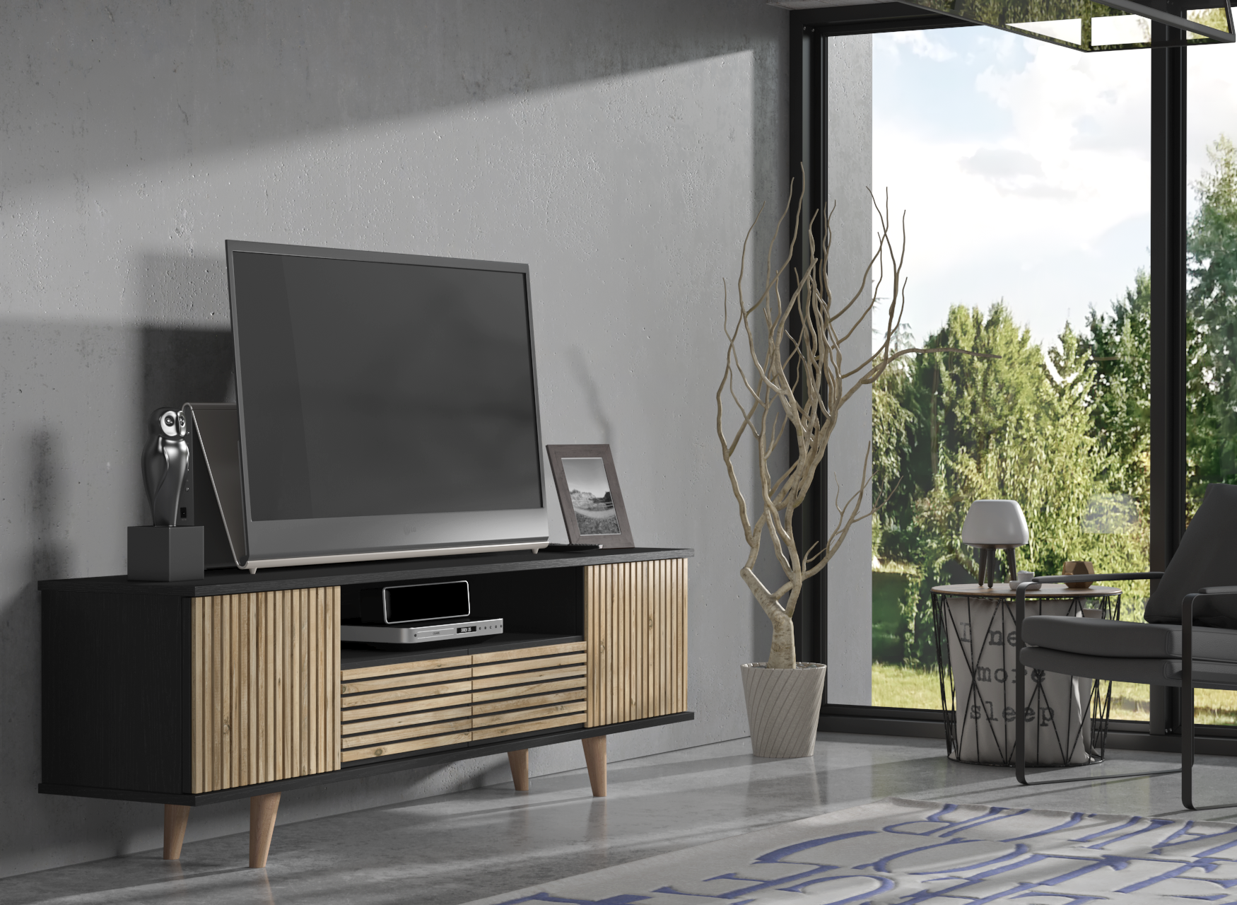 TV ÜnitesiZebra Tv Ünitesi Atlantik Çam 180CMx55CMx35CM