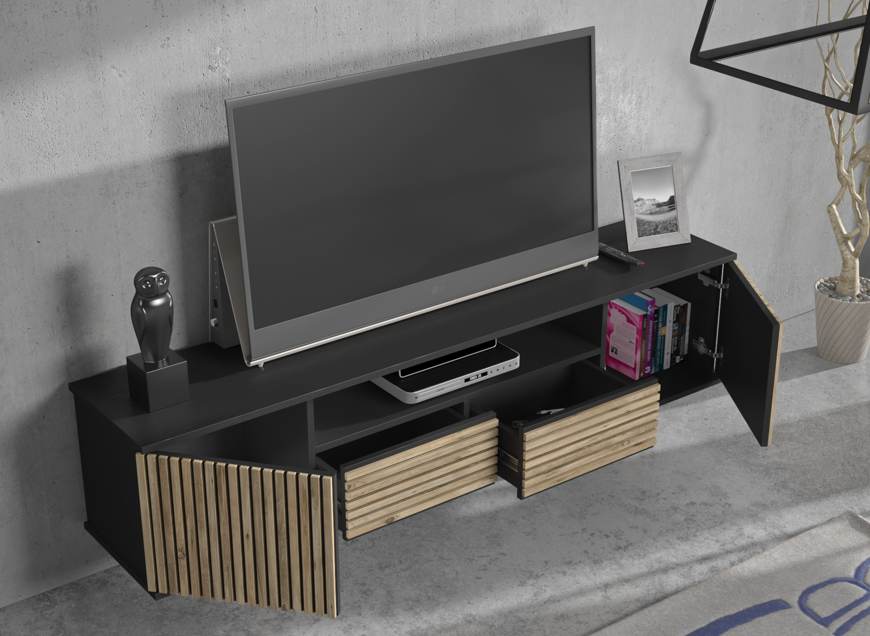 TV ÜnitesiZebra Tv Ünitesi Atlantik Çam 180CMx55CMx35CM