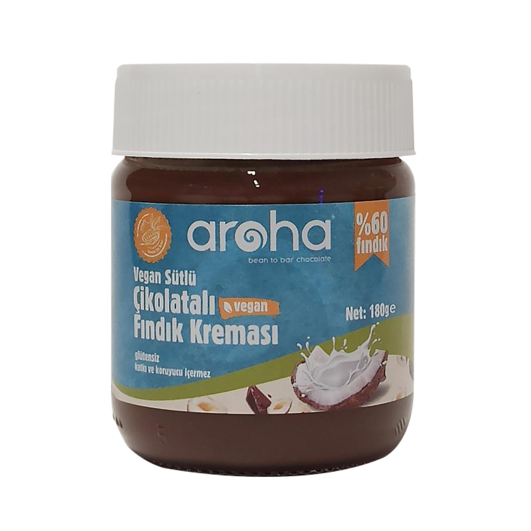 Aroha Vegan Sütlü Çikolatalı Fındık Kreması 180 g ℮