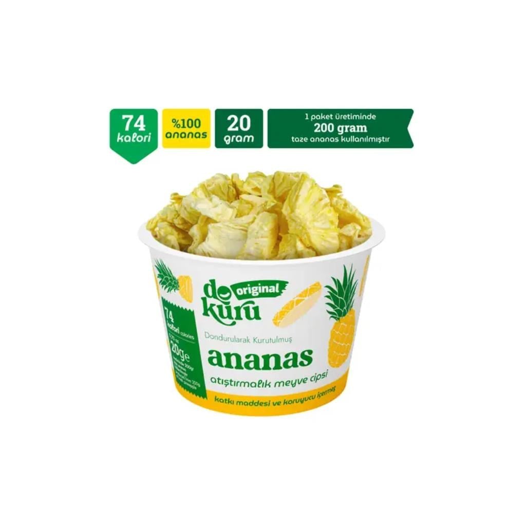 Dokuru Original Ananas Atıştırmalık Meyve Cipsi 20 gr