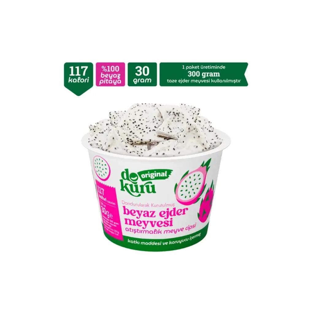 Dokuru Original Beyaz Ejder Meyvesi Atıştırmalık Meyve Cipsi 30 gr