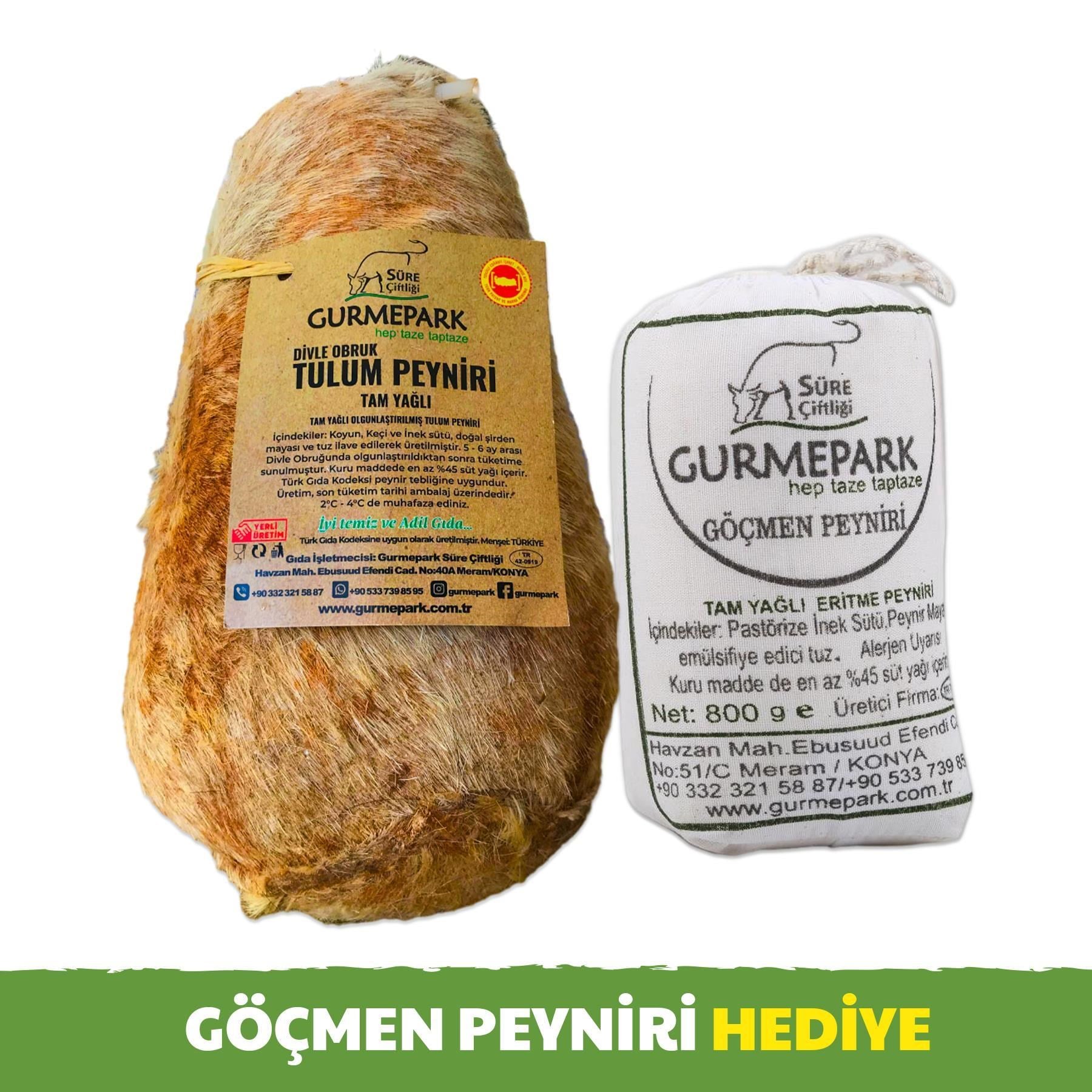 Gurmepark Karaman Divle Obruk Tulum Peyniri 2500-2800 g e +Bez Tulum Peyniri