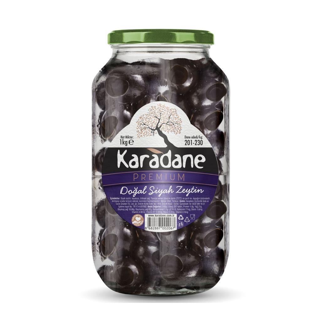Karadane Doğal Siyah Zeytin 1KG 201 - 230