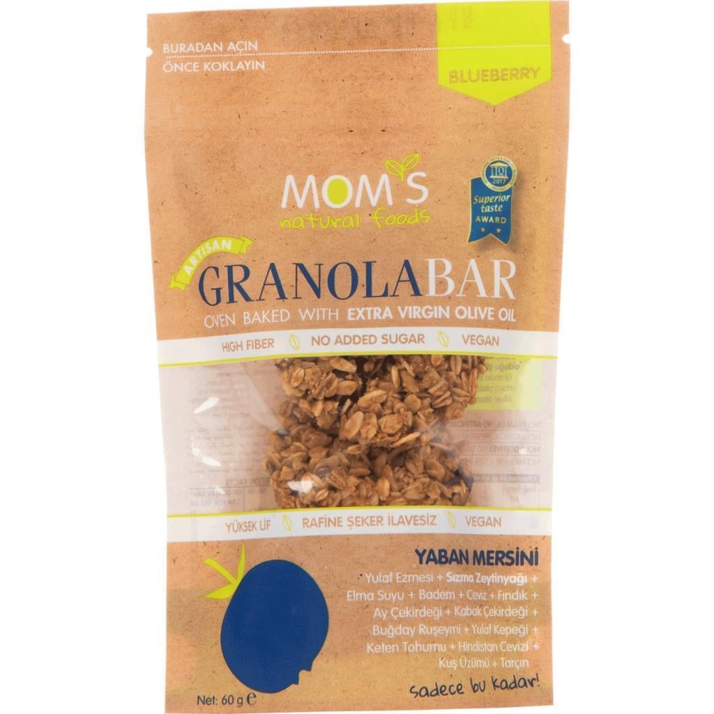 Mom's Natural Foods Granola Bar Yaban Mersini 60g