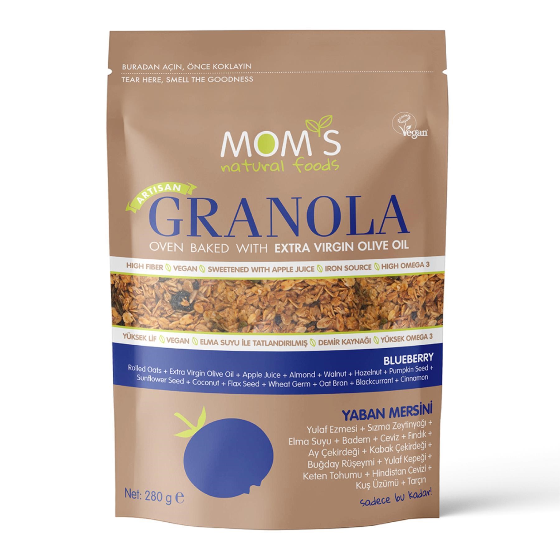 Mom's Natural Foods Yaban Mersini Granola 280 g e