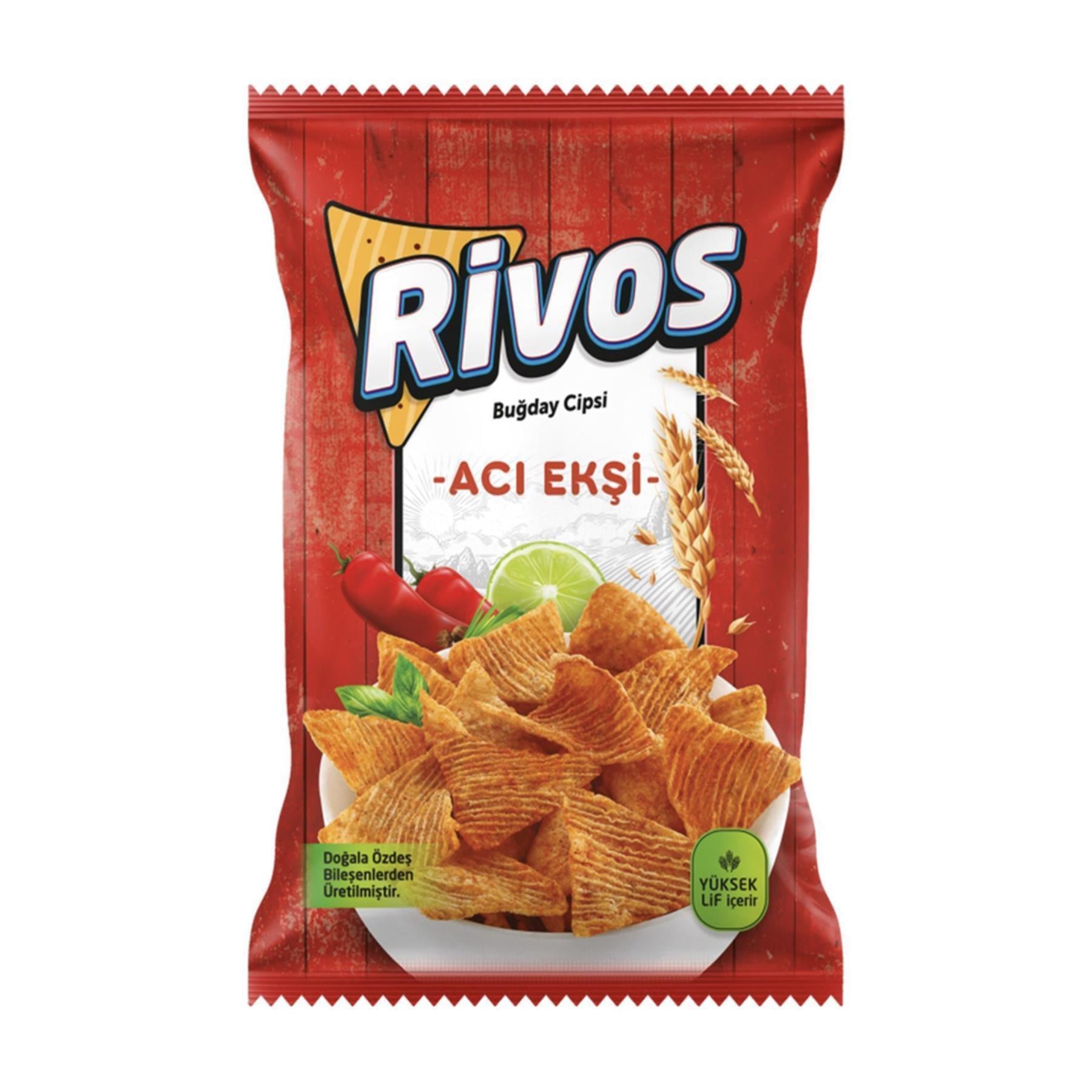 Rivos Acı Ekşi Buğday Cips 56 g e