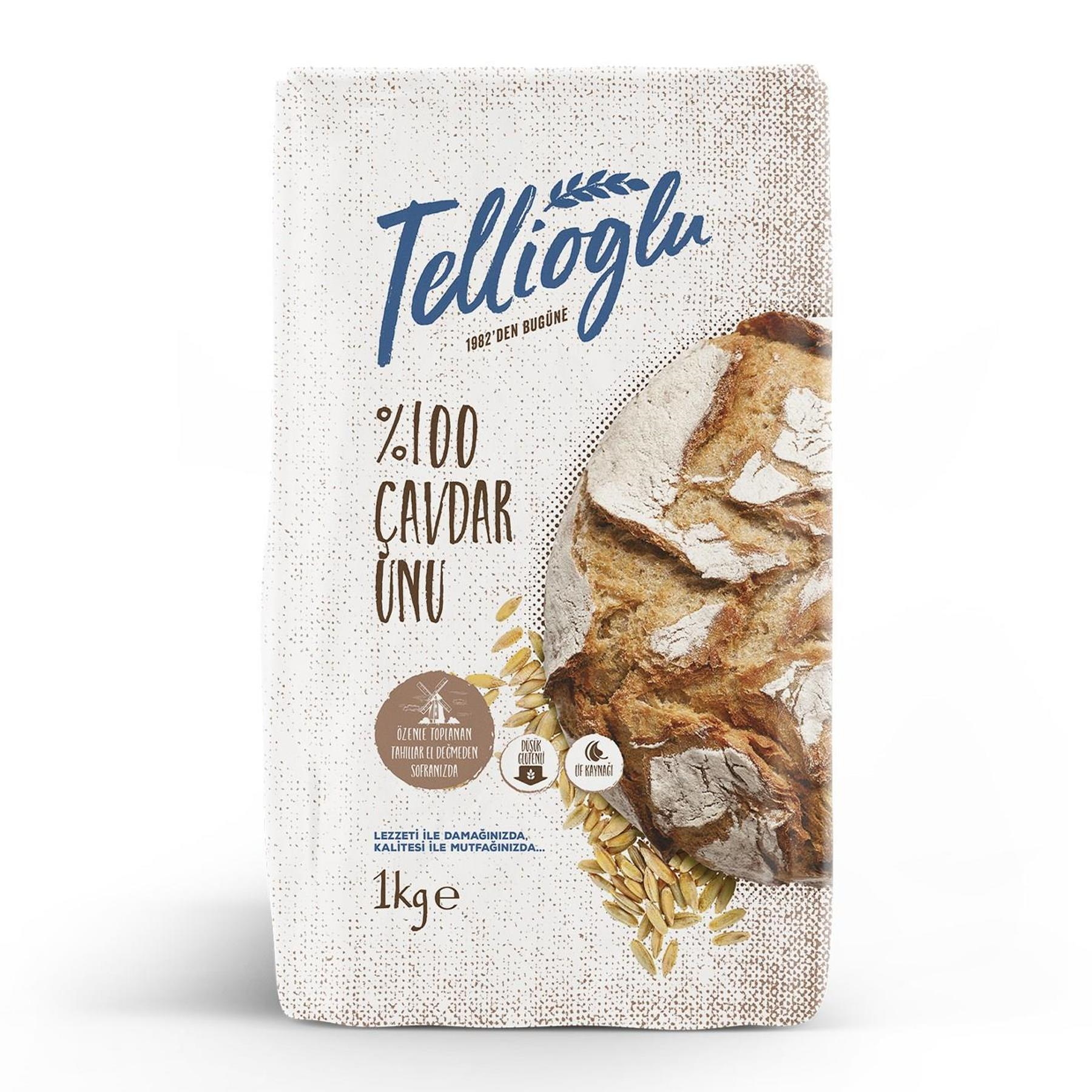 Tellioğlu Çavdar Unu Lif Kaynağı %100 Çavdar Unu 1000 g e