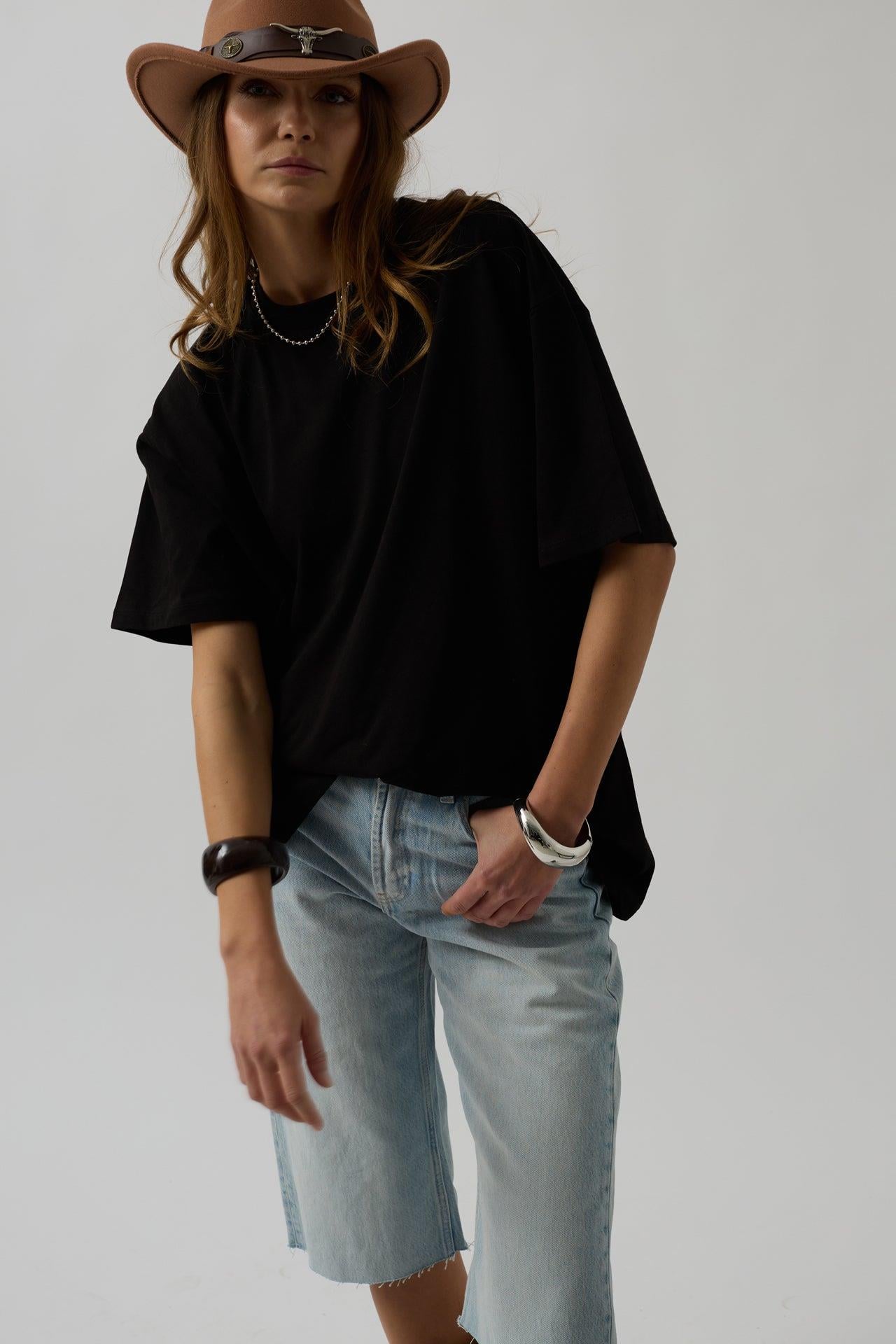 Basic Oversize Siyah T-Shirt