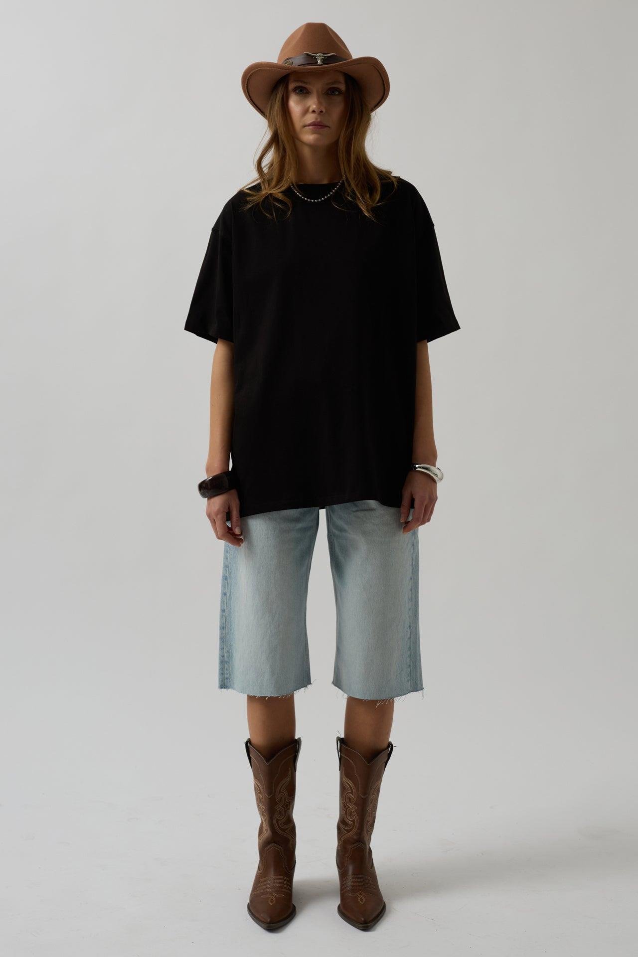 Basic Oversize Siyah T-Shirt