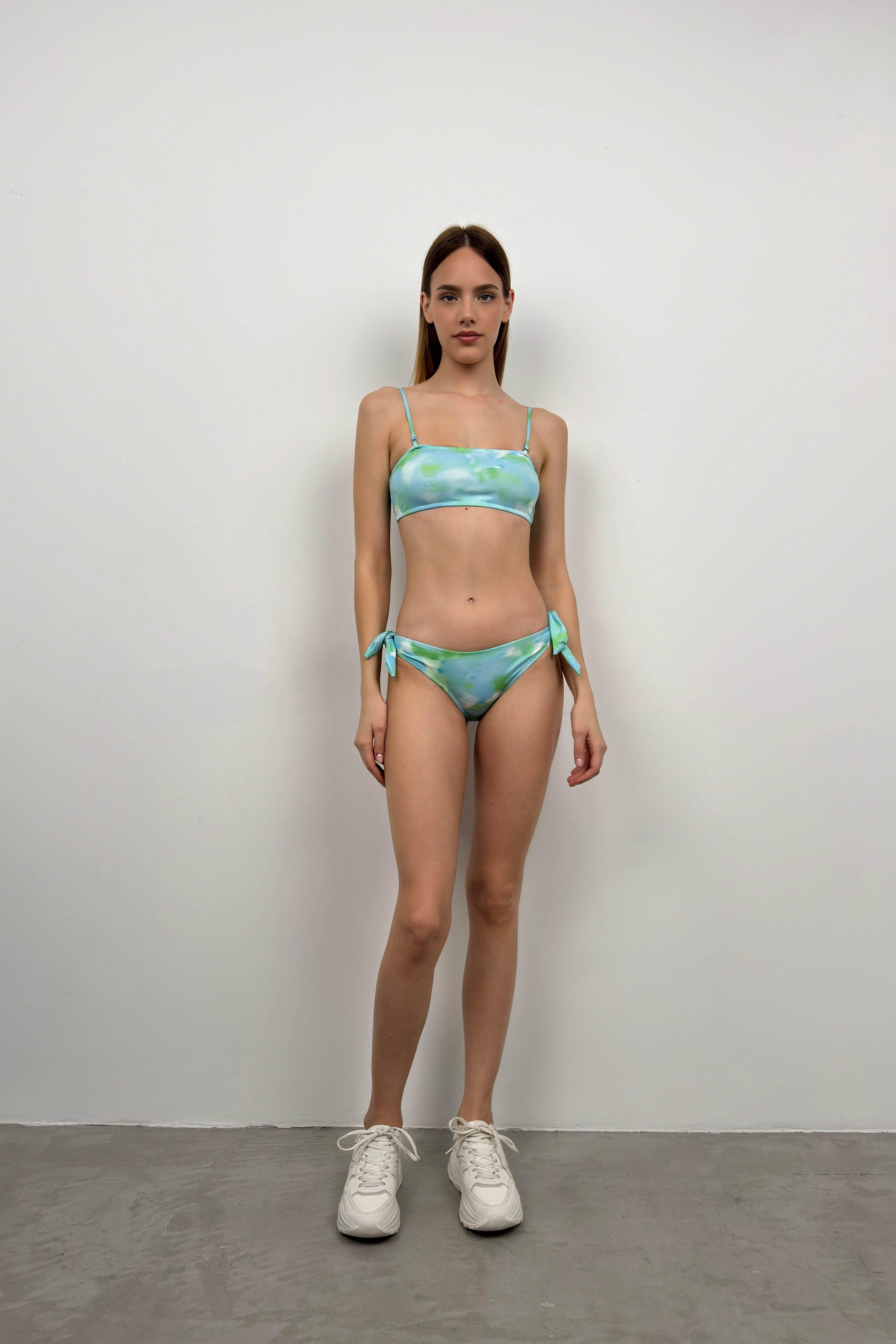 Batik Desen Mavi Bikini Takım