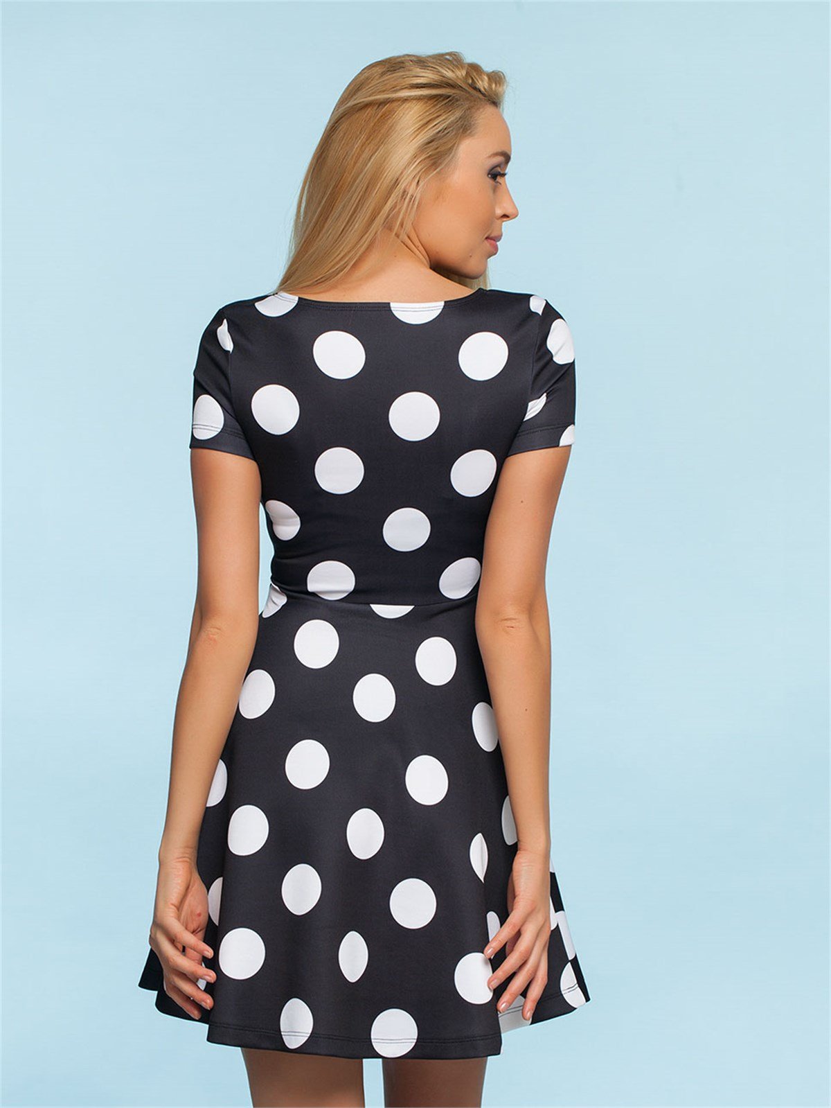 ESNEK DALGIÇ KUMAŞ DİJİTAL BASKI MİNİ ELBİSE DNM-330