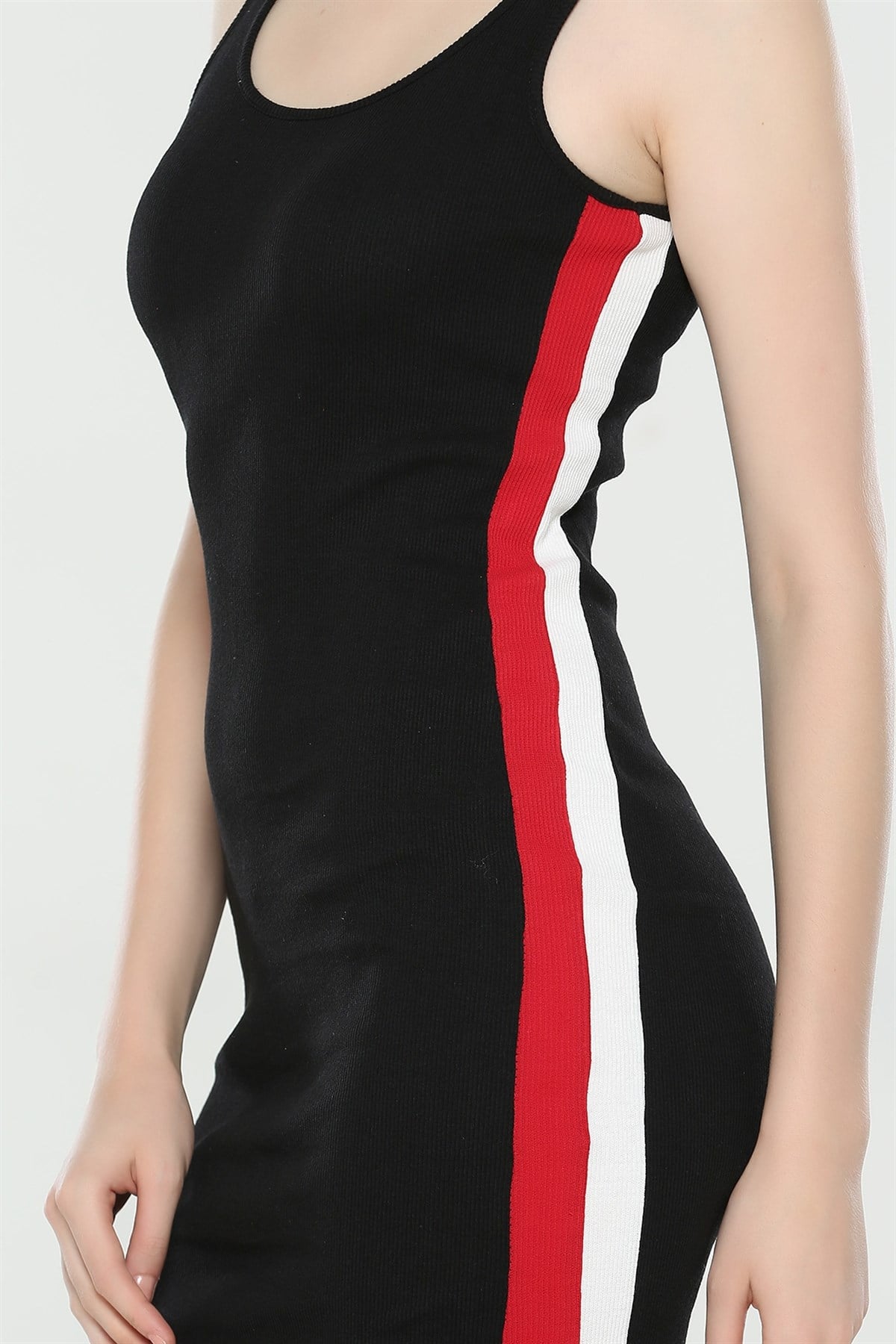 ESNEK KAŞKORSE KUMAŞ YANLARI ŞERİTLİ ASKILI GÜNLÜK SPOR MİNİ ELBİSE SİYAH GÜNLÜK ELBİSE SİYAH ASKILI YAZLIK ELBİSE SLEVEELESS BLACK MINI DAYDRESS 1012505-TZ