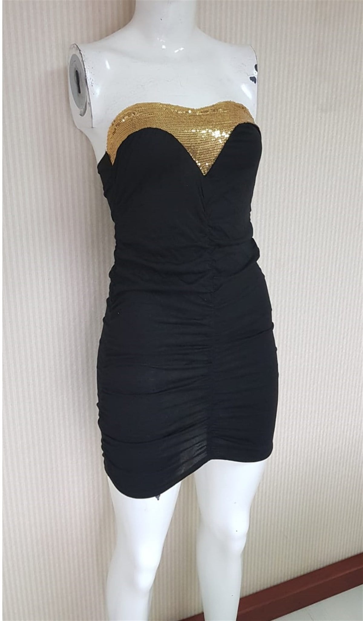 ESNEK MİKRO JARSE KUMAŞ SİYAH MİNİ ELBİSE SİYAH GECE ELBİSESİ CLUBWEAR ASİA-001
