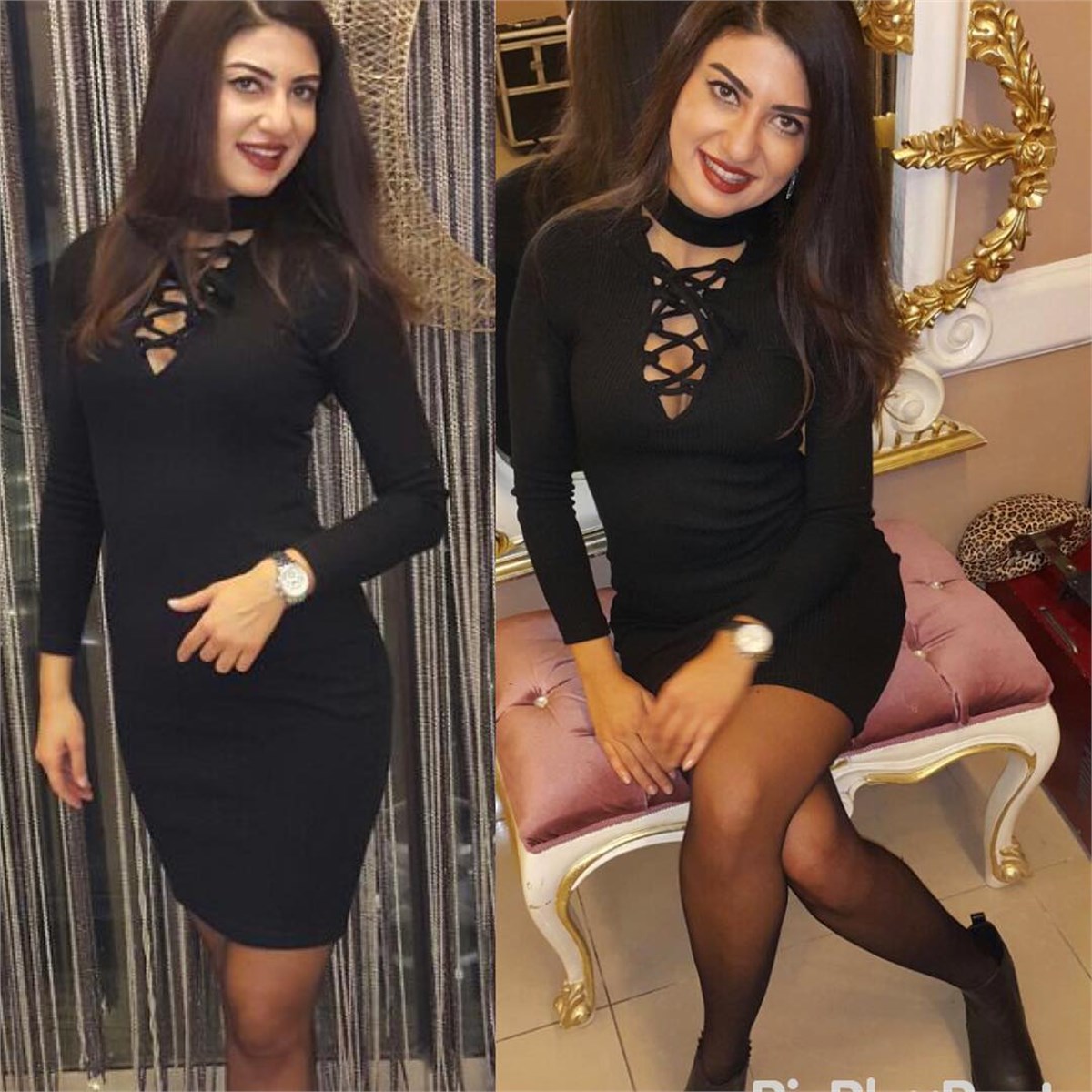 ESNEK TRİKO KUMAŞ SİYAH MİNİ ELBİSE ETC-027