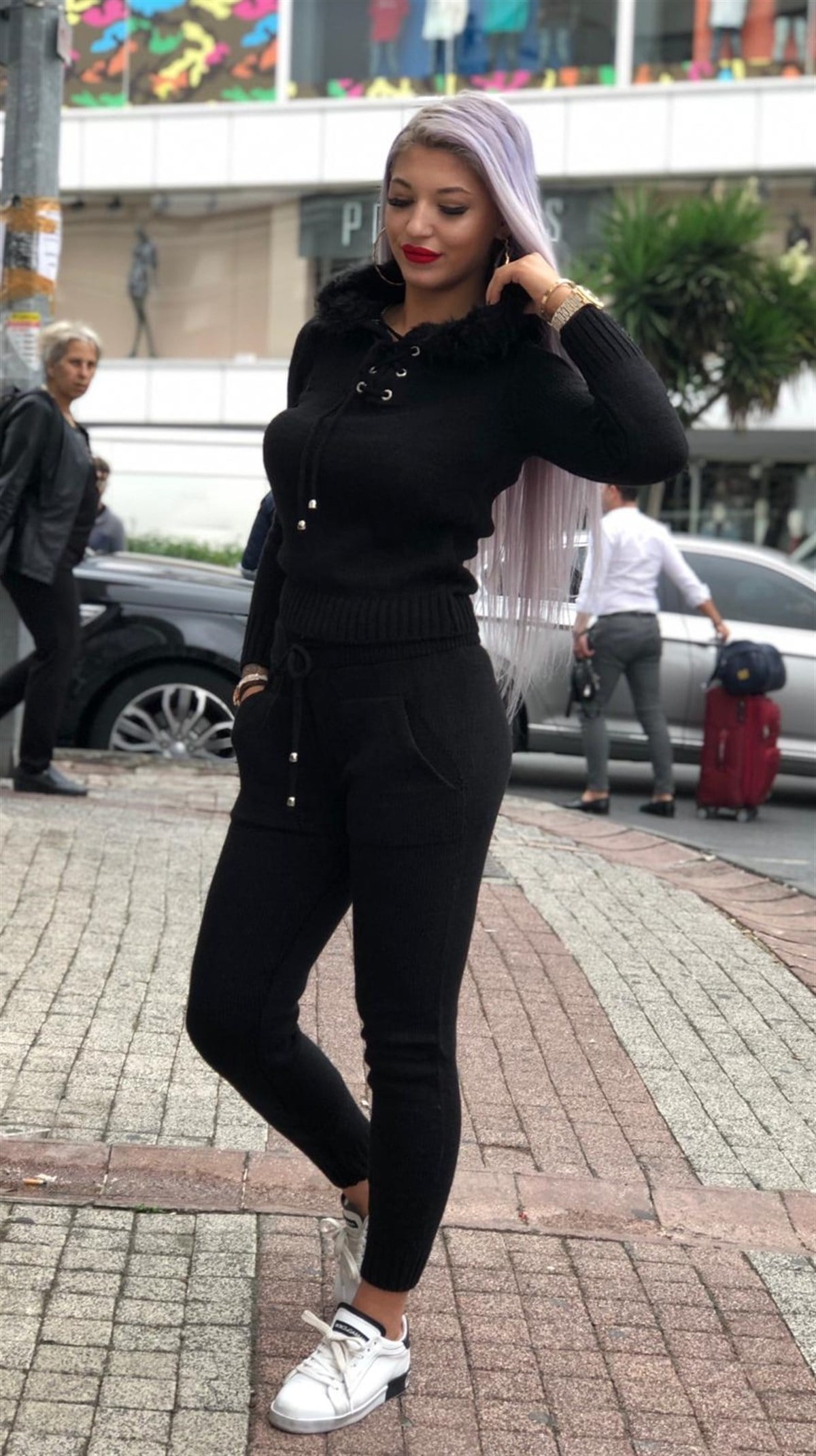 ESNEK TRİKO KUMAŞ YAKASI KÜRK DETAYLI BAYAN EŞOFMAN TAKIM İKİ PARÇA TRİKO SPOR TAKIM WOMAN SPORTSWEAR LP-284-2