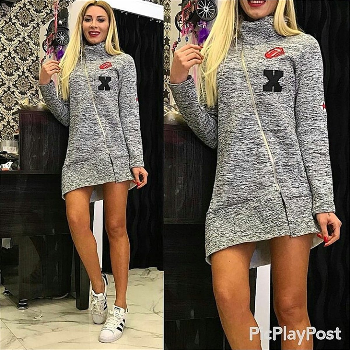 FERMUAR DETAYLI SPOR TUNİK, SWEATSHIRT LP-008