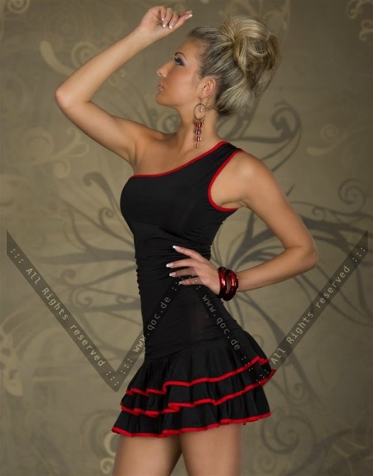 FULL LİKRA ESNEK SANDY KUMAŞ TEK KOLLU MİNİ ELBİSE DNM-378-1