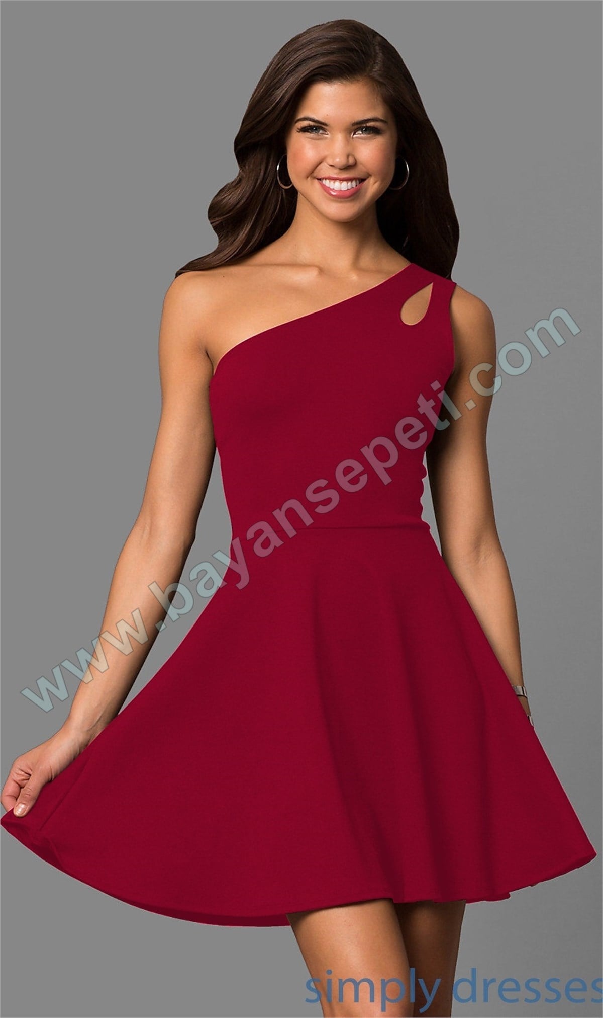 FUŞYA ESNEK DALGIÇ KUMAŞ TEK OMUZ MİNİ ELBİSE DNM-320-7