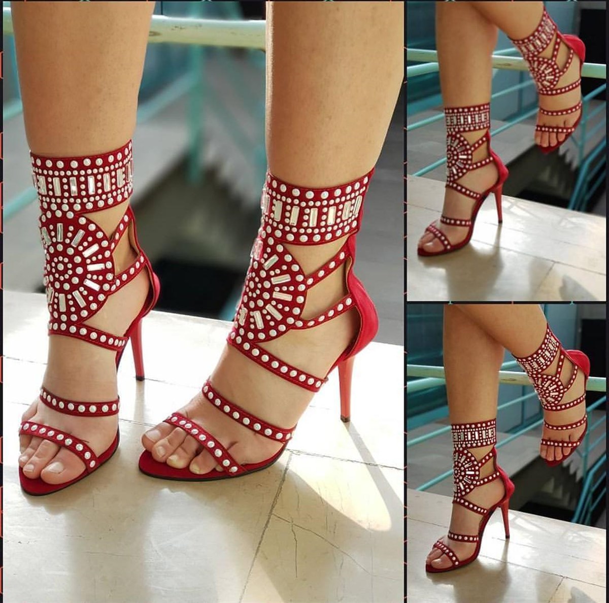 İNCE TOPUKLU PARLAK TAŞ DETAYLI KIRMIZI SÜET BAYAN AYAKKABI YAZLIK İNCE TOPUKLU KIRMIZI BAYAN AYAKKABI HIGH HEELS RED WOMAN SHOES BYNSPT-011-2