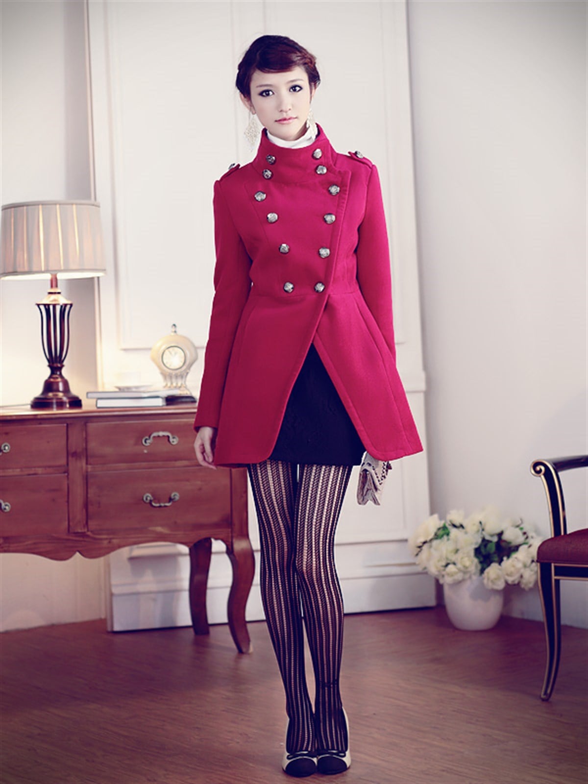 JAPON STYLE KIRMIZI KAŞE MONT KOREAN STYLE MONT-003