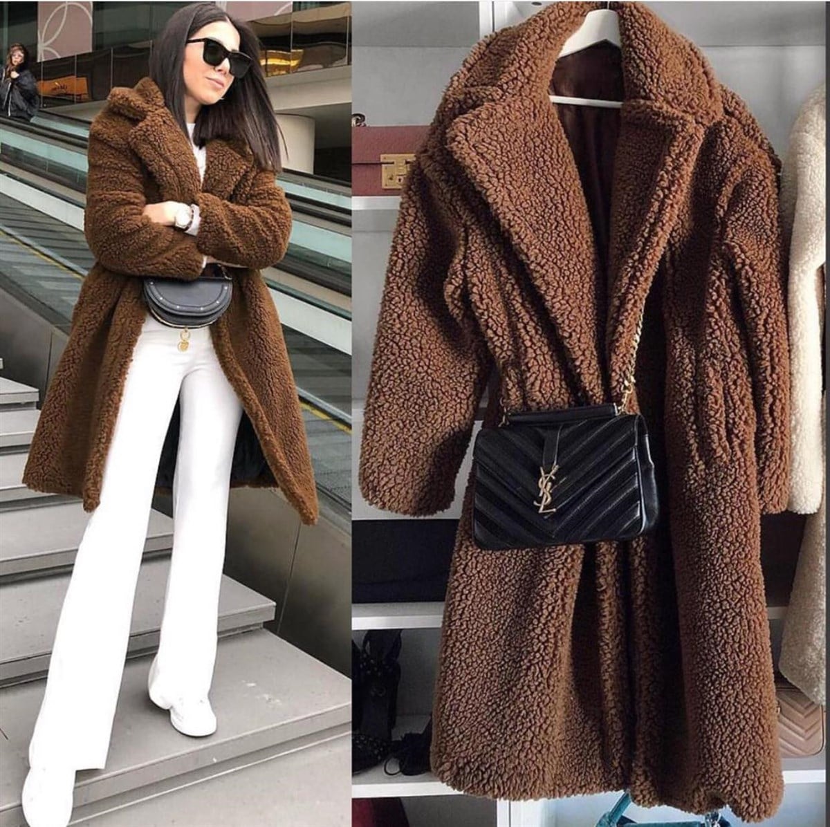 KAHVERENGİ PELUZ UZUN MONT PALTO KAHVERENGİ PELUŞ KIŞLIK MONT KABAN BROWN COAT LP-228