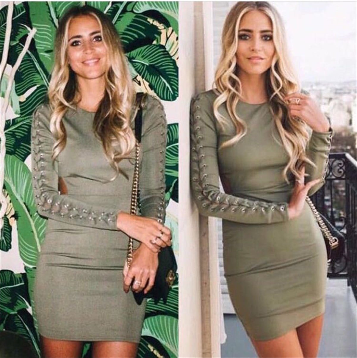 KOLLARI BAĞCIK DETAYLI DALGIÇ KUMAŞ ELBİSE ETC-026
