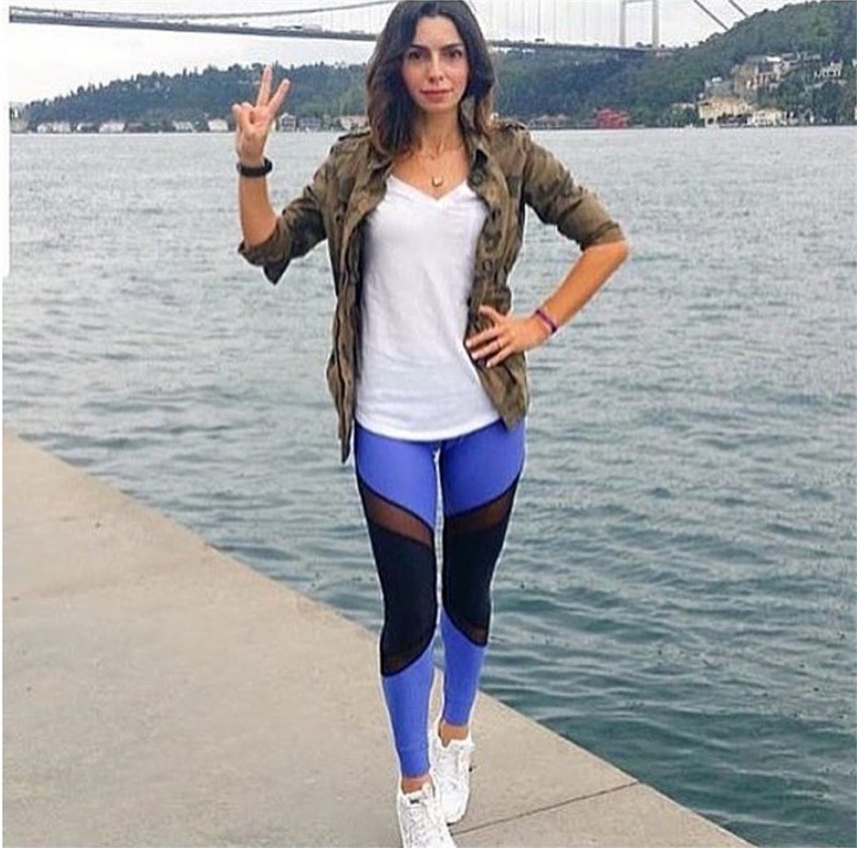 LİKRALI ESNEK FİTNES SPORCU TAYT TAYT-003-MAVİ