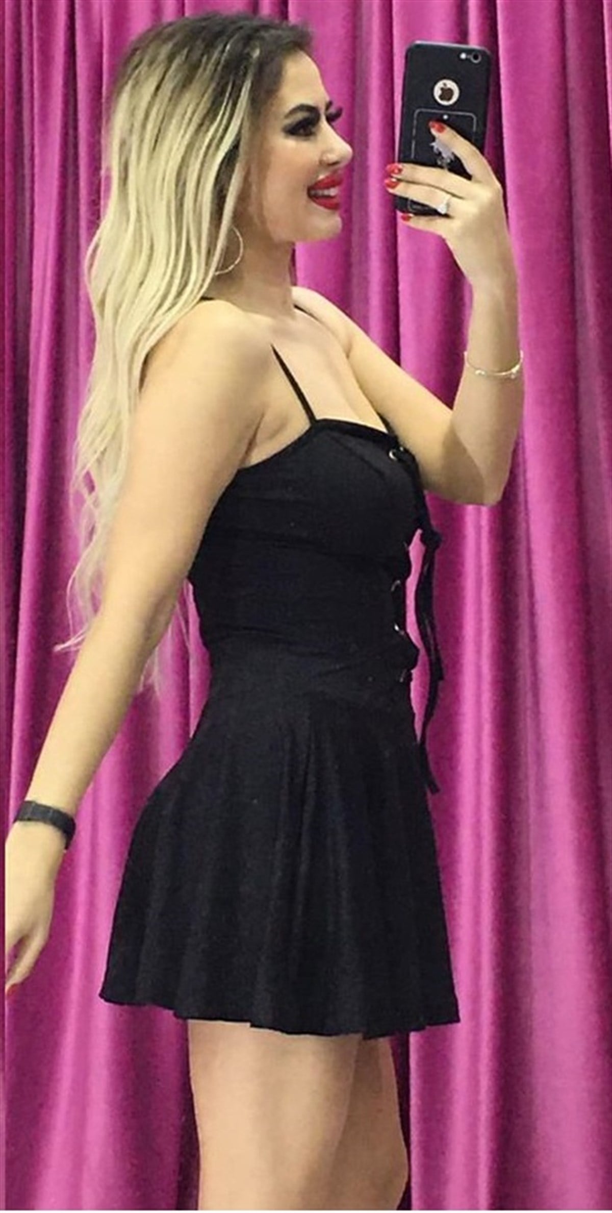 LİKRALI ESNEK KUMAŞ GÖĞÜS DEKOLTELİ BAĞCIK DETAYLI ASKILI SİYAH MİNİ ELBİSE SİYAH GECE ELBİSESİ BLACK MINI DRESS BLACK CLUBWEAR BLACK GOGO DRESS KY-110-siyah