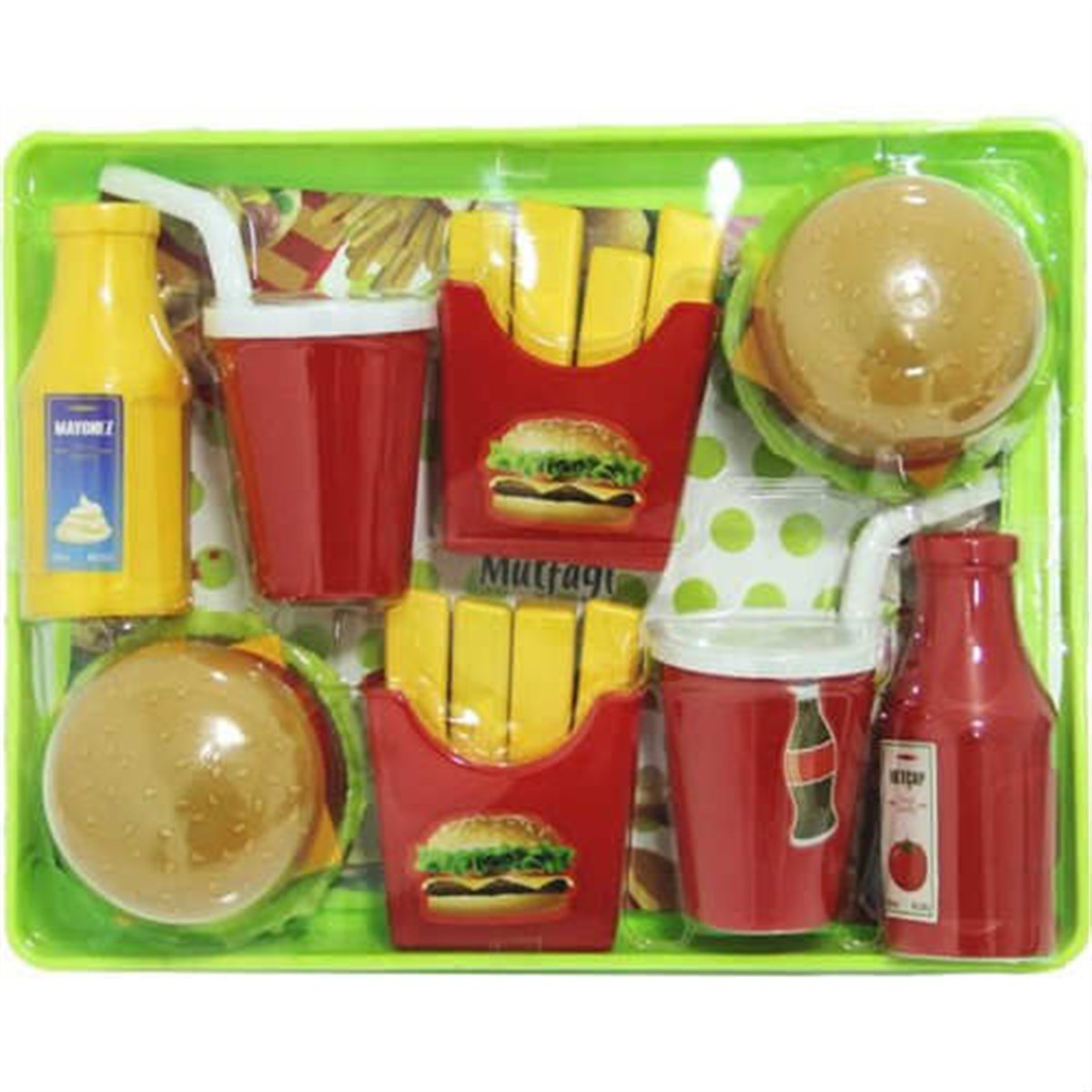 MGS OYUNCAK TEPSİLİ HAMBURGER SETİ EĞİTİCİ ÖĞRETİCİ OYUNCAKLAR