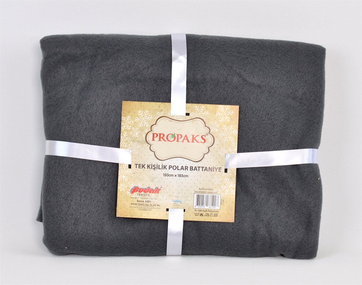 PROPAKS TEK KİŞİLİK GRİ POLAR BATTANİYE 150 X 185 TEK KİŞİLİK POLAR BATTANİYE POLAR HALI ÖRTÜSÜ POLAR KOLTUK ÖRTÜSÜ PROPAKS-006