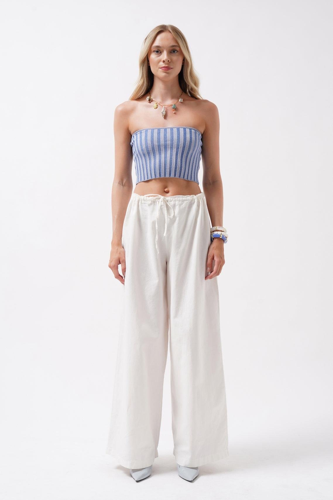 Straplez Fitilli Mavi Crop