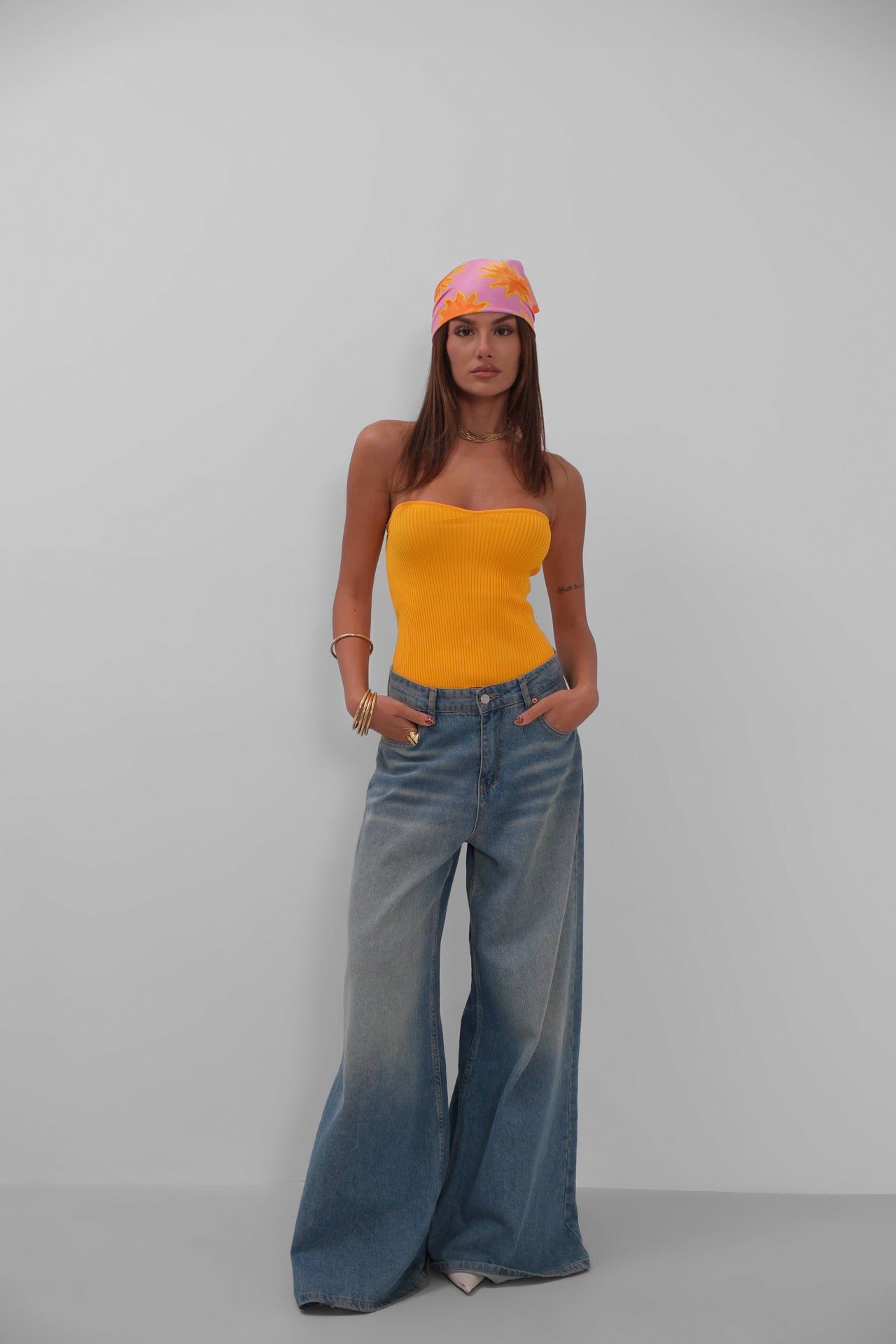Straplez Mango Triko Bluz