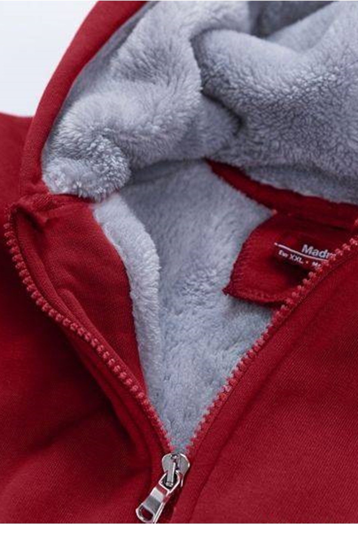 ÜÇİPLİK İÇİ PELUŞ KAPİŞONLU BORDO ERKEK MONT DMN-090-BORDO