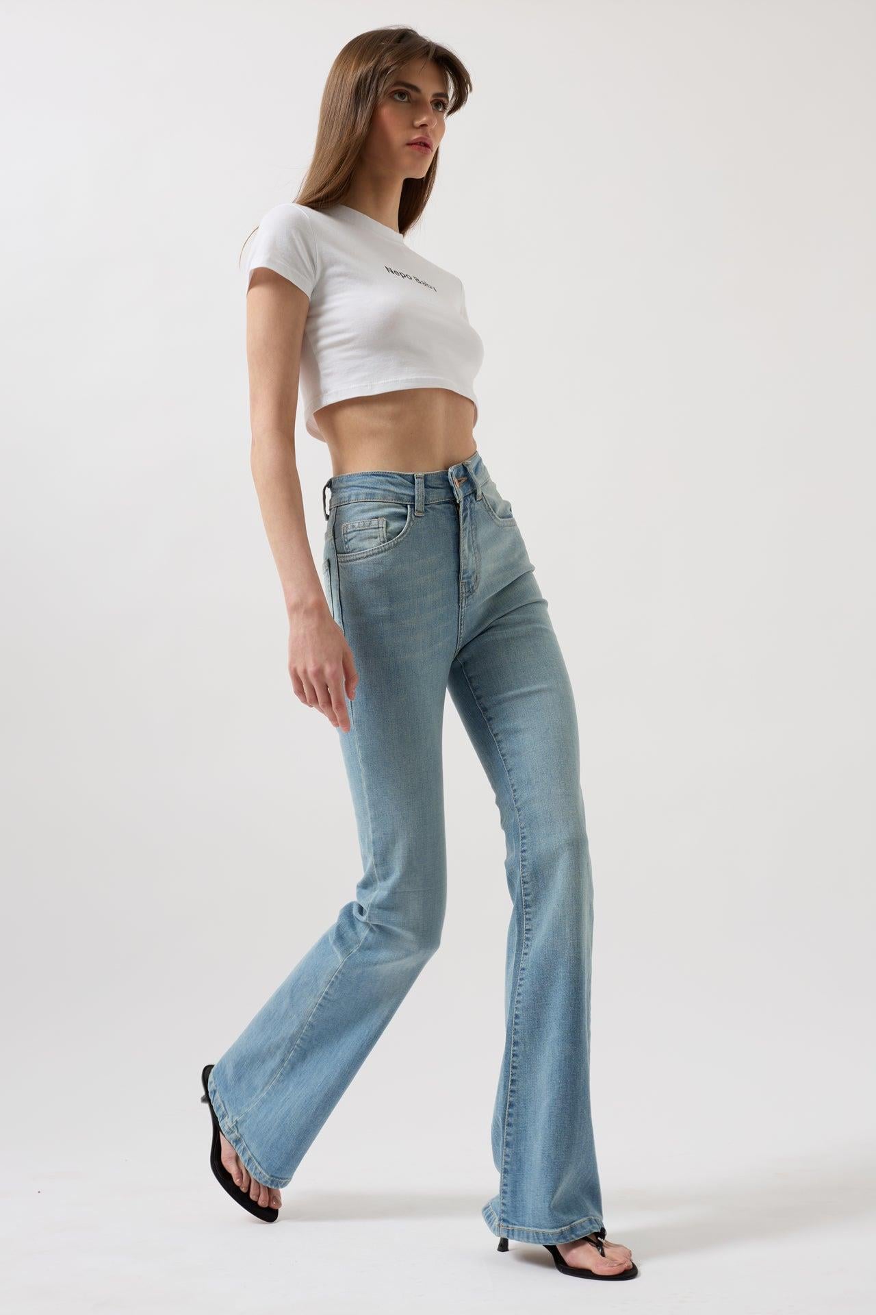 Yüksek Bel Basic Skinny Açık Mavi Jean