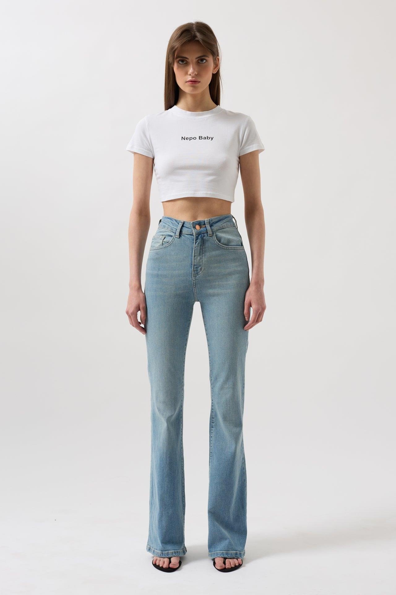 Yüksek Bel Basic Skinny Açık Mavi Jean