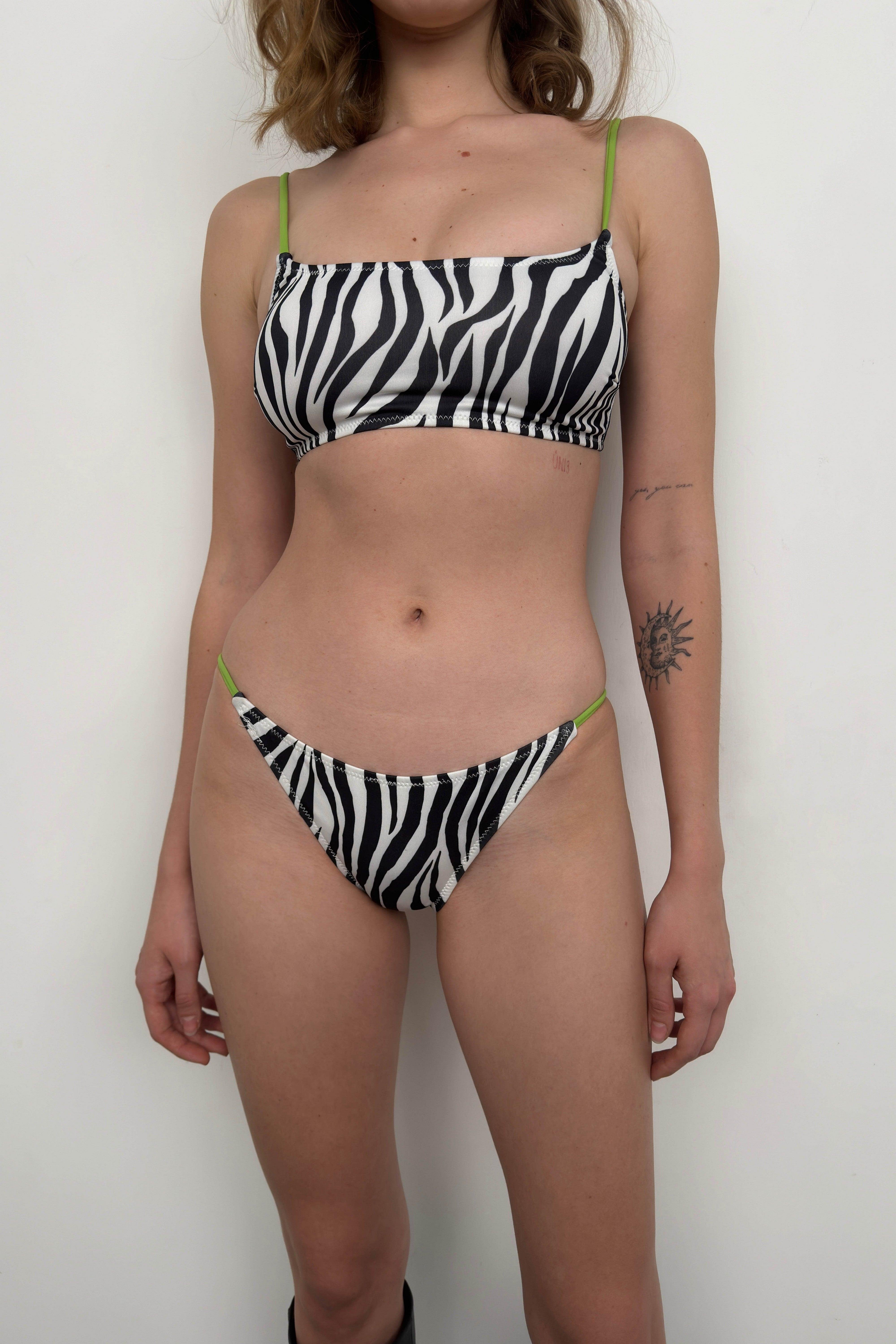 Zebra Desenli Bikini Takım