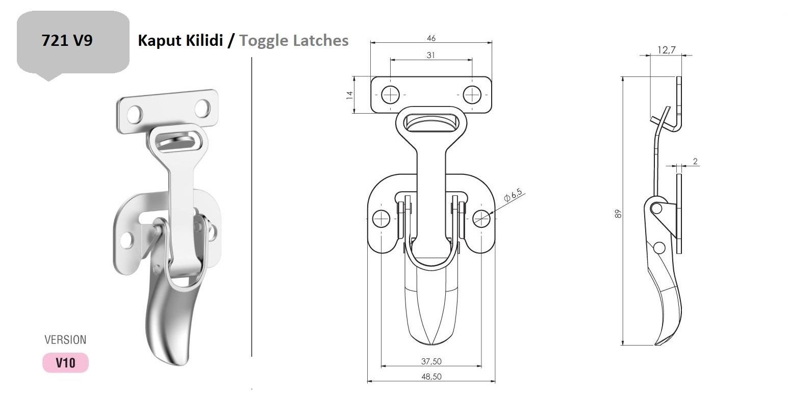 721.V10 - Kaput Kilidi - OSKAR - Kilit - Kaput Kilidi