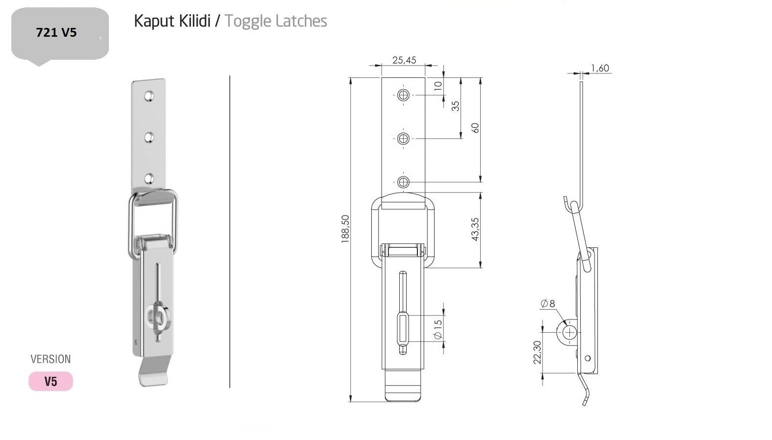 721.V5 - Kaput Kilidi Asma Hamilli - OSKAR - Kilit - Kaput Kilidi