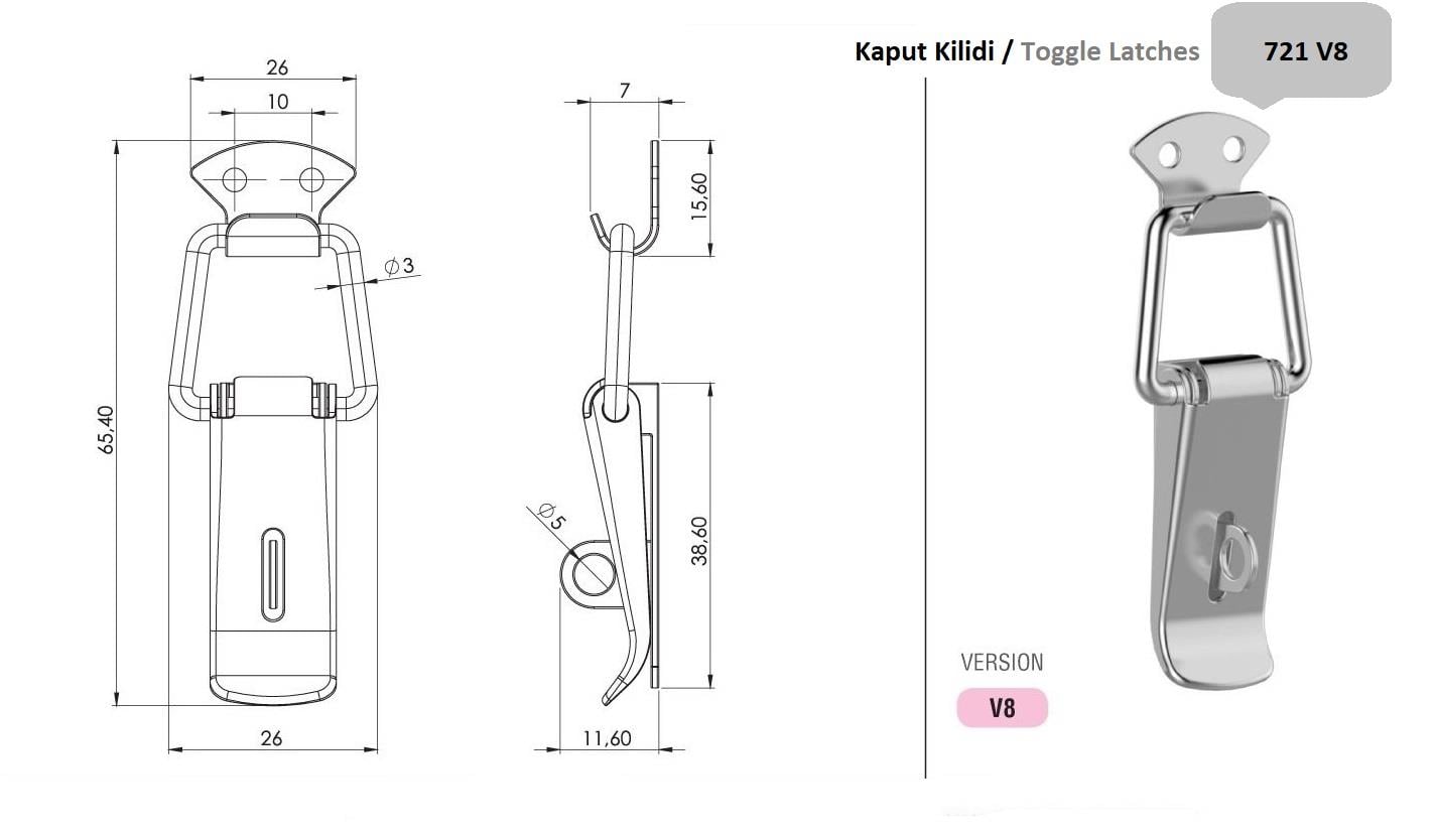 721.V8 - Kaput Kilidi Asma Hamili - OSKAR - Kilit - Kaput Kilidi