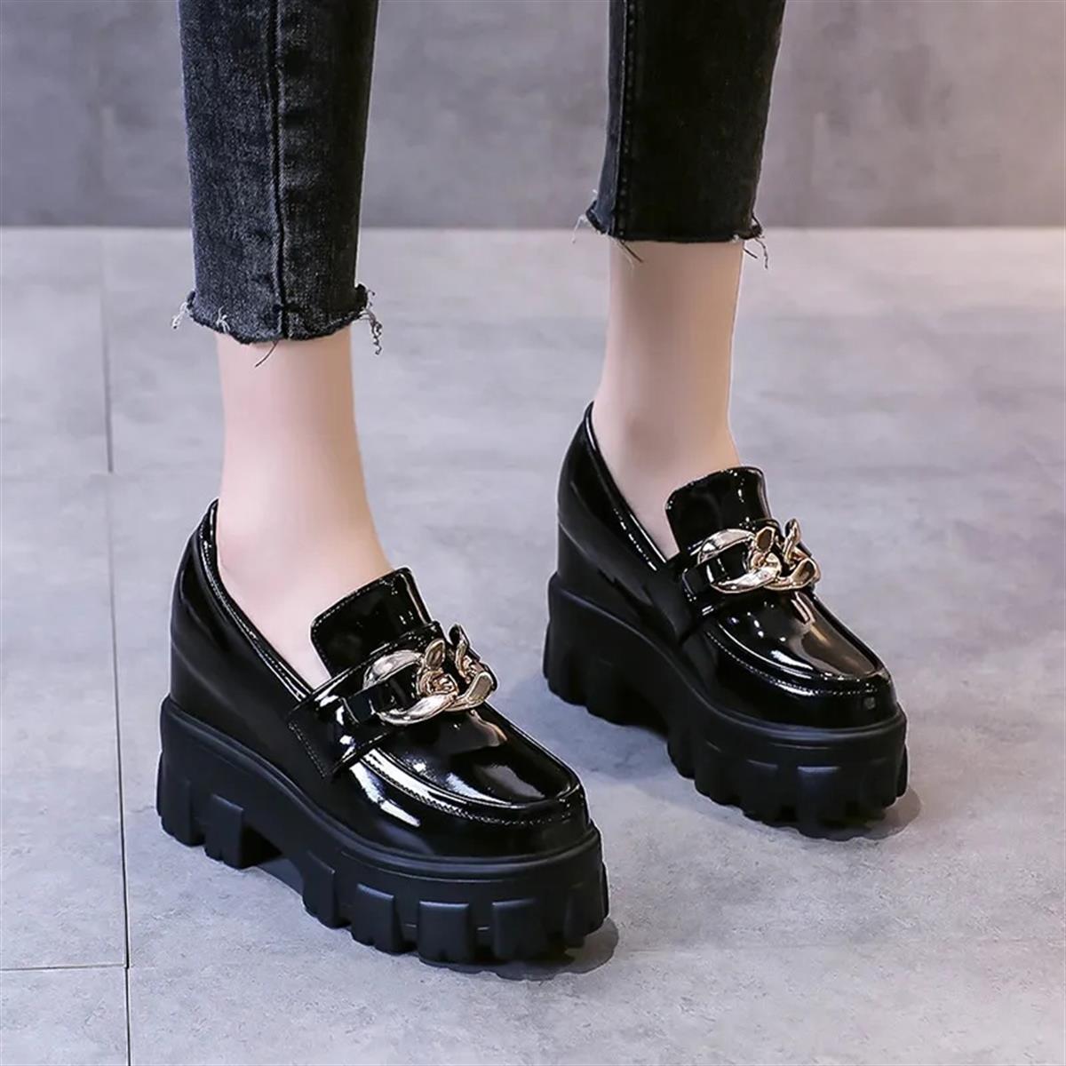 Dolgu Topuk Loafer 11 cm