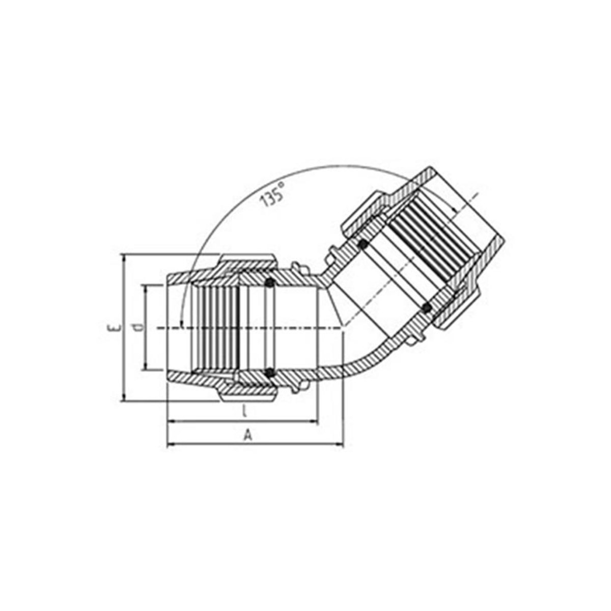 KABLİN DİRSEK 45°