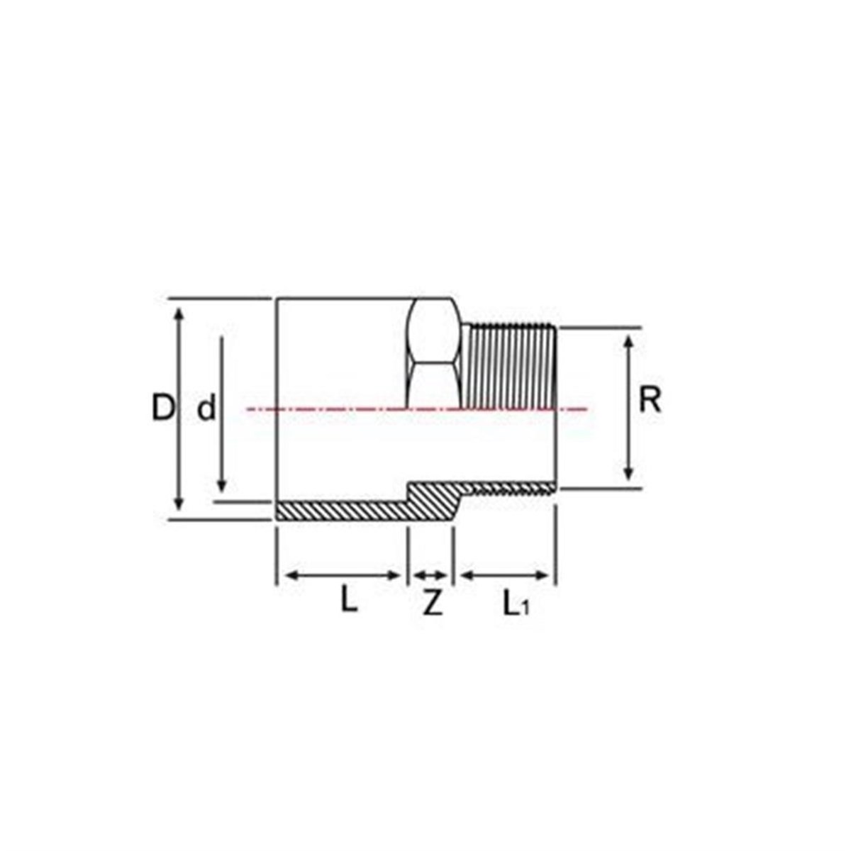 UH-PVC DIŞTAN DİŞLİ REDÜKSİYONLU ADAPTÖR