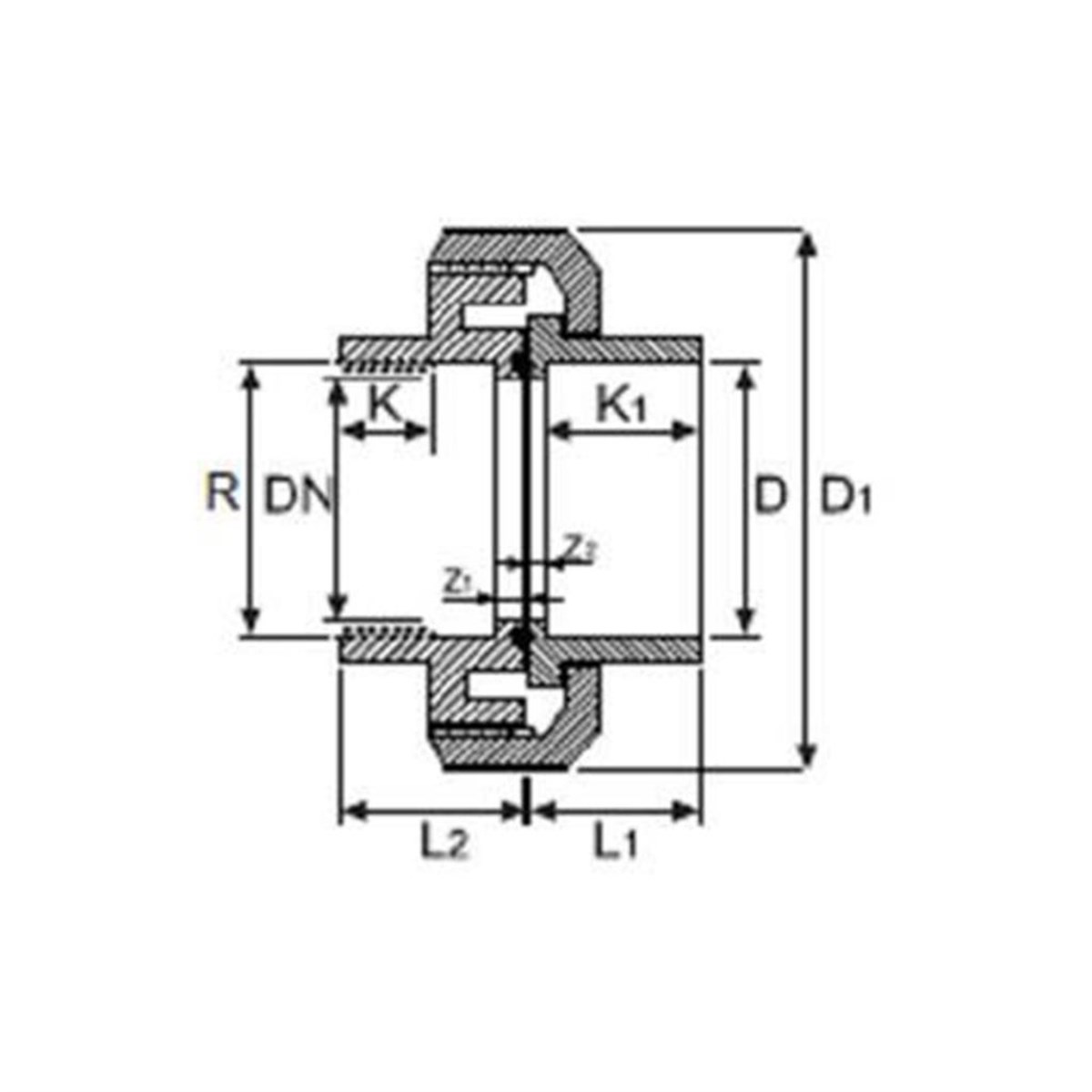 UH-PVC TEK TARAF İÇTEN DİŞLİ RAKOR SDR11/PN16 (ASİT İÇİN)