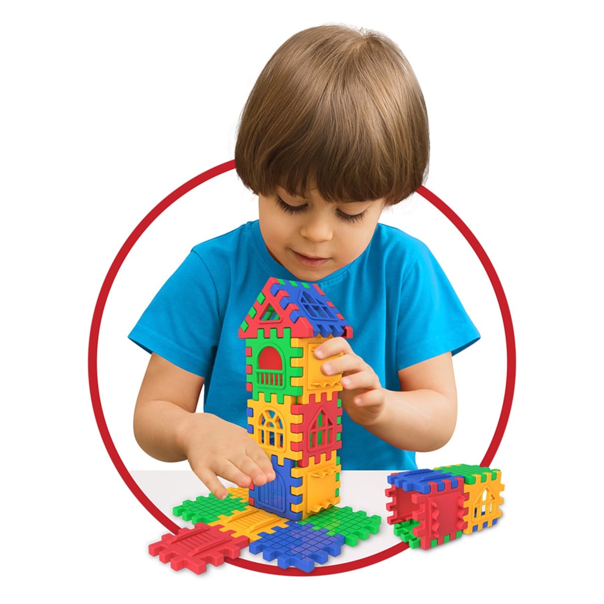 Dede - Puzzle City 3D Yapı ve Tasarım Blokları -128 Parça