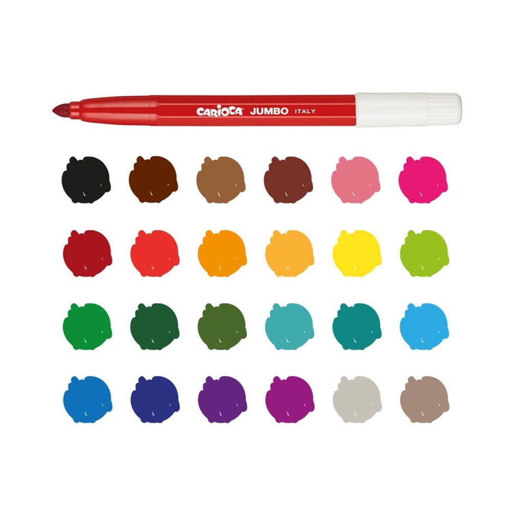 JUMBO SÜPER YIKANABİLİR KEÇELİ BOYA KALEMİ 24'LÜ